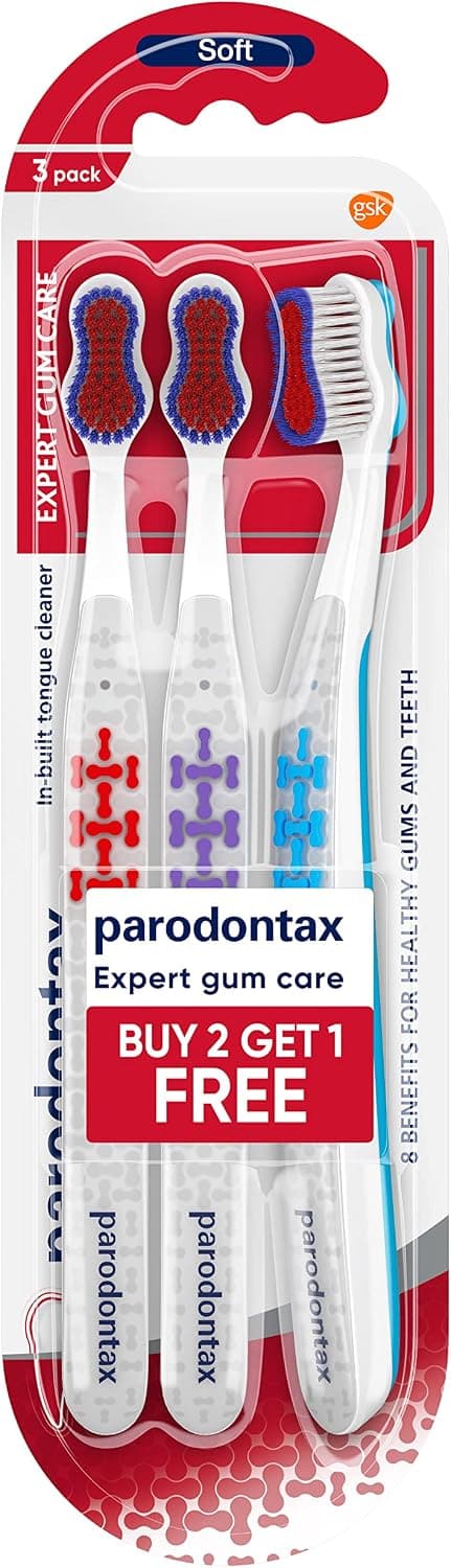 مسواک دستی بزرگسالان Parodontax مراقبت تخصصی از لثه، سفید، بسته ۳ عددی مسواک دستی بزرگسالان Parodontax مراقبت تخصصی از لثه، سفید، بسته ۳ عددی