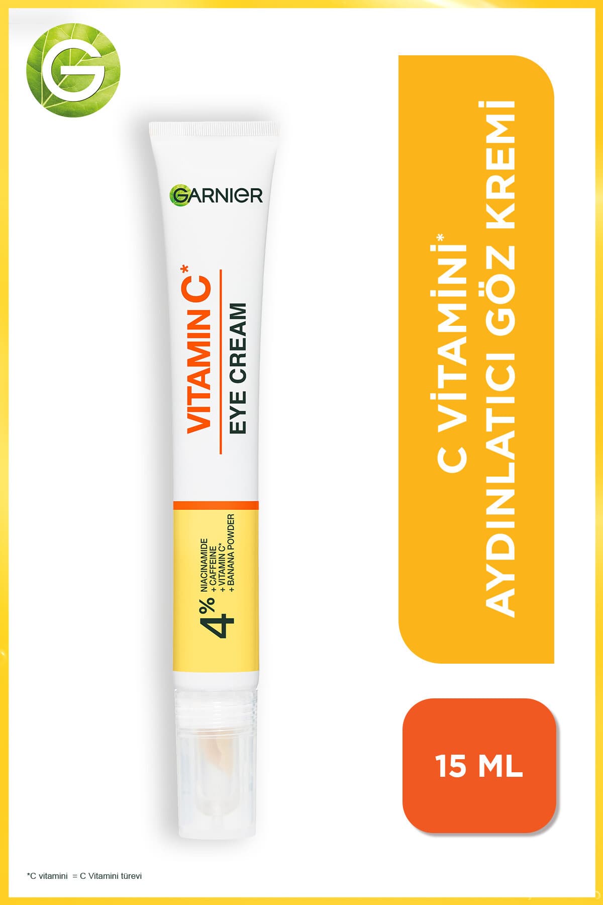 کرم دور چشم Garnier ویتامین C روشنکننده با نیاسینآمید و کافئین 15ml کرم دور چشم Garnier ویتامین C روشنکننده با نیاسینآمید و کافئین 15ml