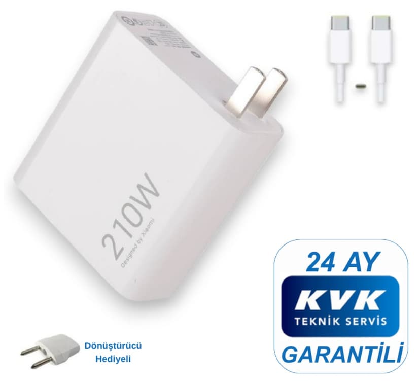 آداپتور شارژ سریع Xiaomi همراه با ست کابل 210 WATT آداپتور شارژ سریع Xiaomi همراه با ست کابل 210 WATT