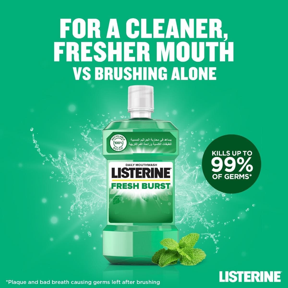 دهانشویه آنتیباکتریال روزانه Listerine Fresh Burst برای سلامت لثه 250ml دهانشویه آنتیباکتریال روزانه Listerine Fresh Burst برای سلامت لثه 250ml
