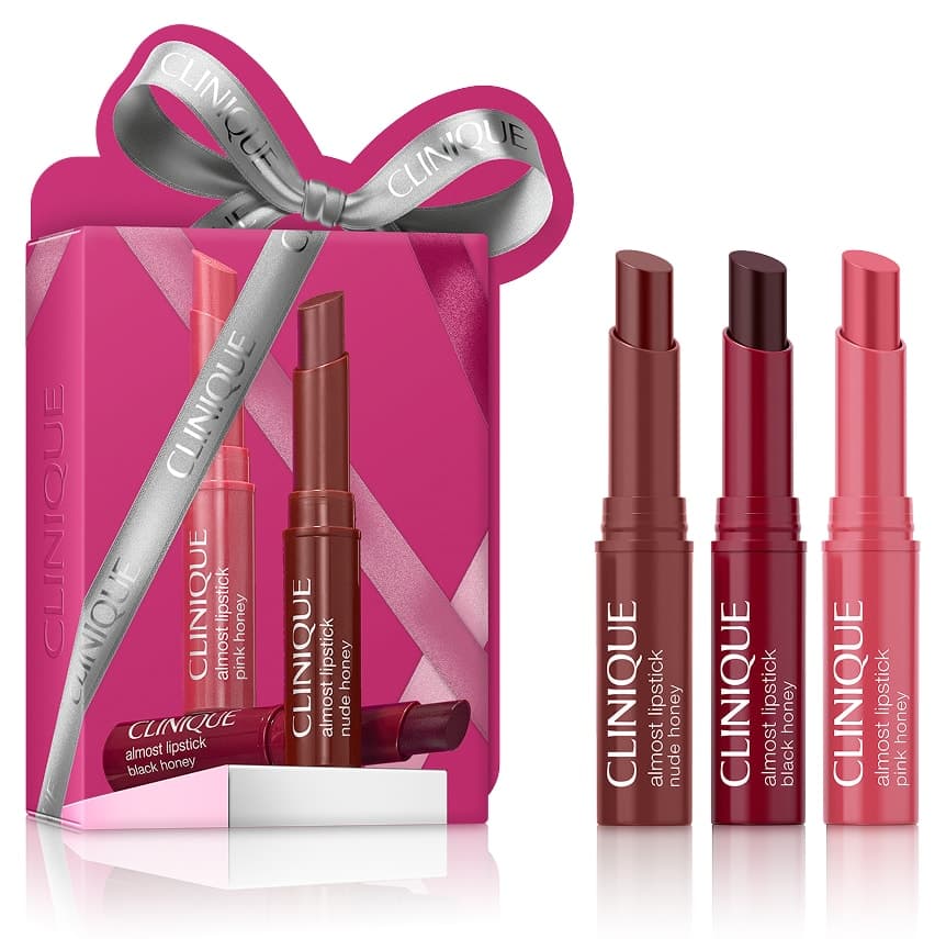 ست رژ لب مینی Clinique Almost Lipstick مدل Black Honey، Pink Honey و Nude Honey 1.2g ست رژ لب مینی Clinique Almost Lipstick مدل Black Honey، Pink Honey و Nude Honey 1.2g