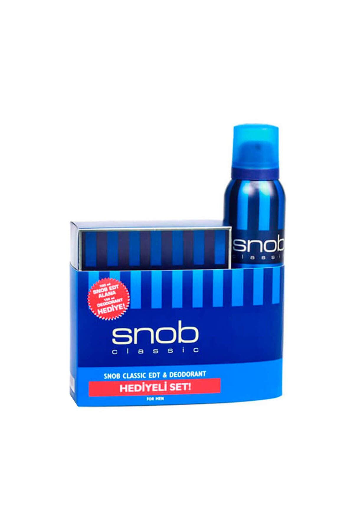 ست ادوتویلت و دئودورانت Snob Classic حجم 100 Ml ست ادوتویلت و دئودورانت Snob Classic حجم 100 Ml