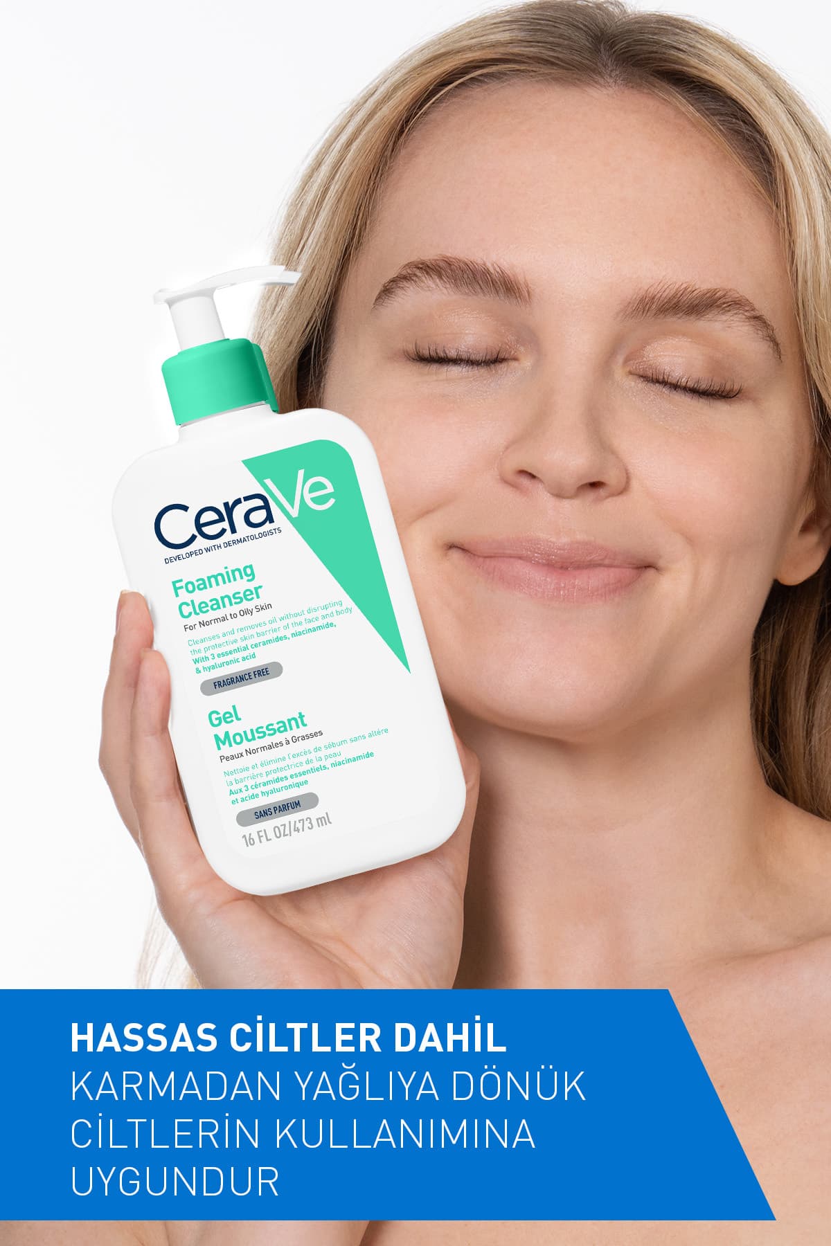 شوینده فومی پوست معمولی و متمایل به چرب CeraVe حاوی نیاسینامید 473 ml شوینده فومی پوست معمولی و متمایل به چرب CeraVe حاوی نیاسینامید 473 ml