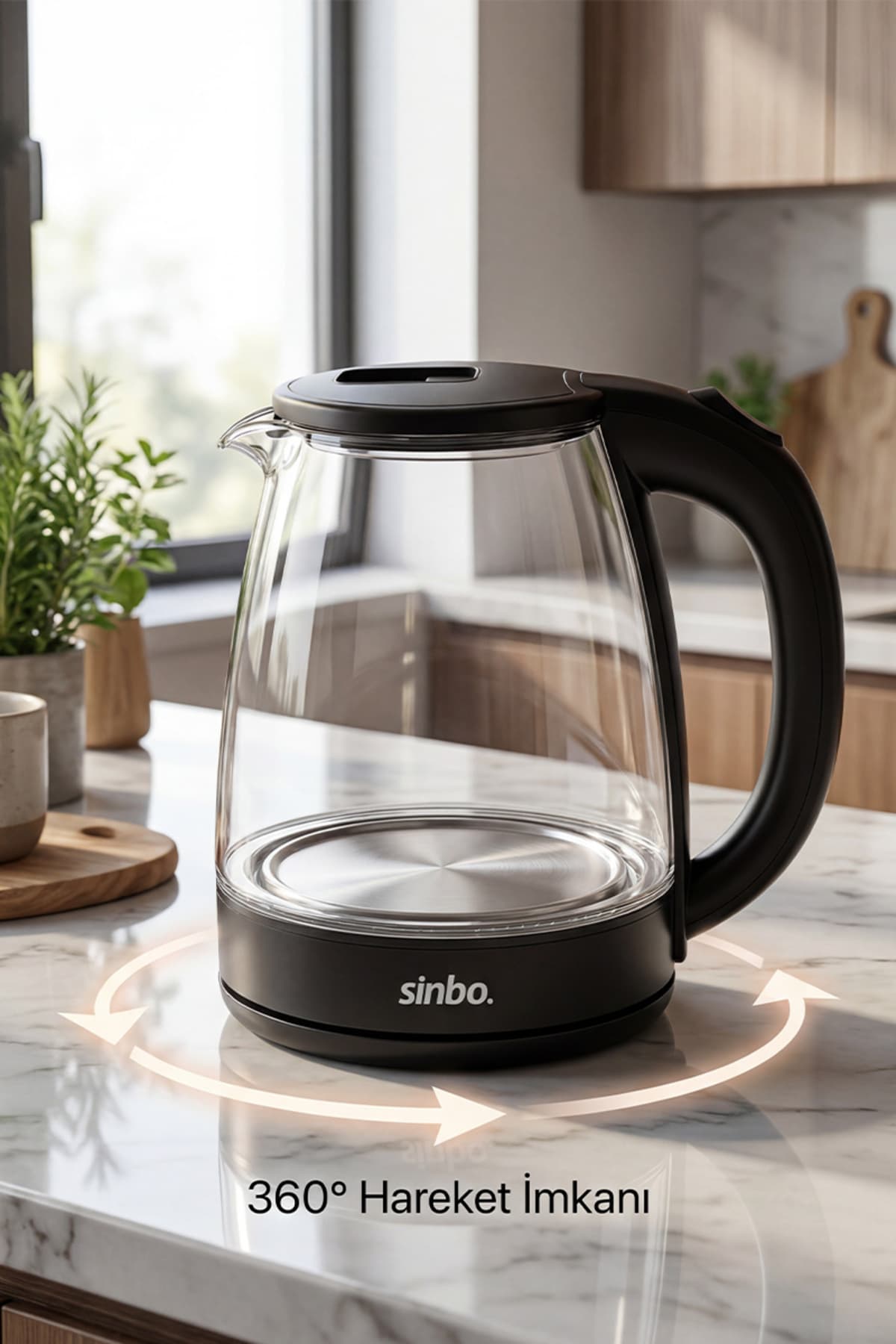 کتری برقی بیسیم Sinbo مدل SK 8043 مخزن شیشهای 1.8 L LED کتری برقی بیسیم Sinbo مدل SK 8043 مخزن شیشهای 1.8 L LED