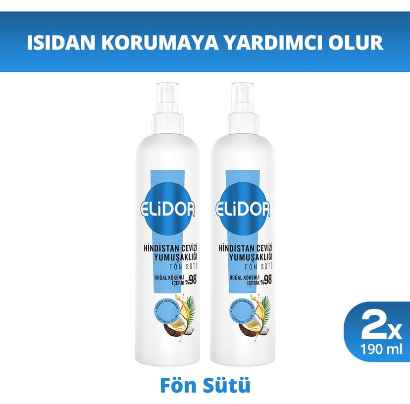 شیر سشوار مو Elidor نرمکننده نارگیل 190 ml x2 شیر سشوار مو Elidor نرمکننده نارگیل 190 ml x2