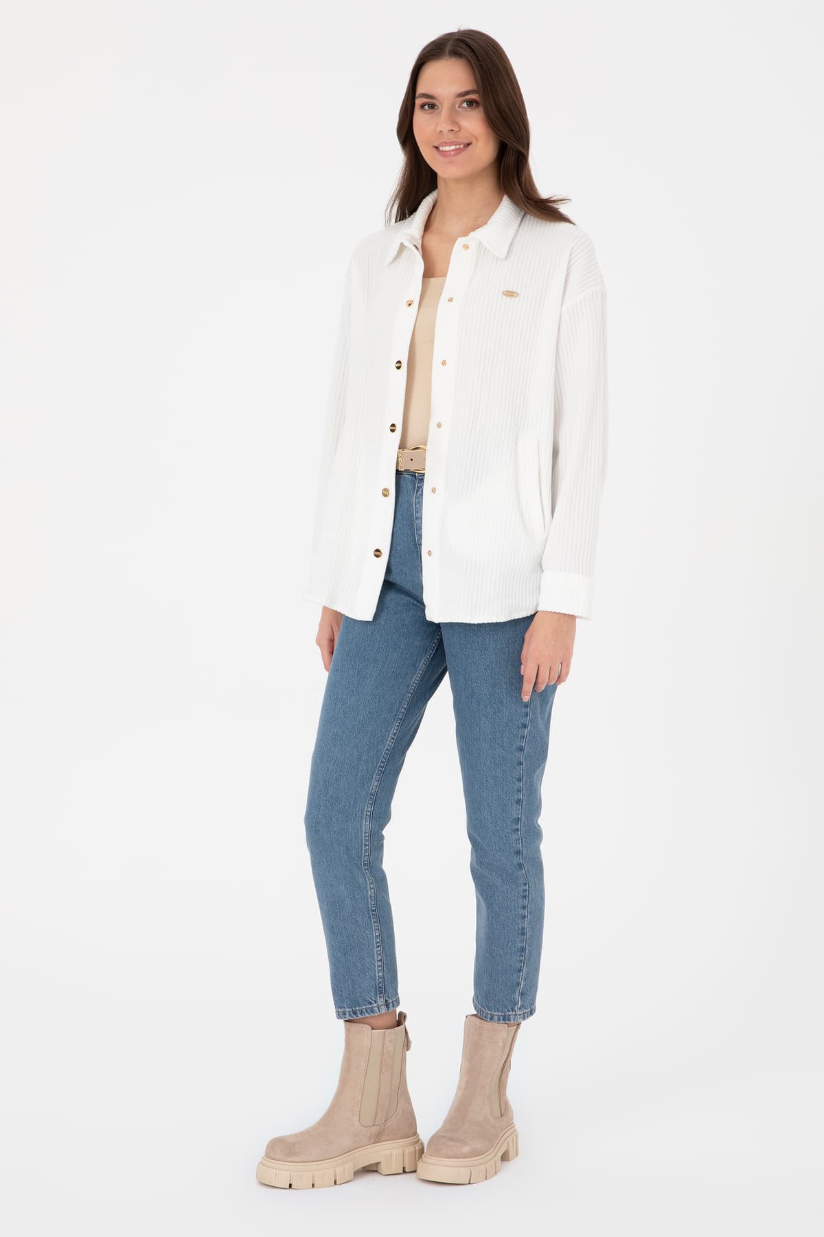 پیراهن بافت زنانه U.S. Polo Assn. کرم مدل 50299009-VR071 پیراهن بافت زنانه U.S. Polo Assn. کرم مدل 50299009-VR071