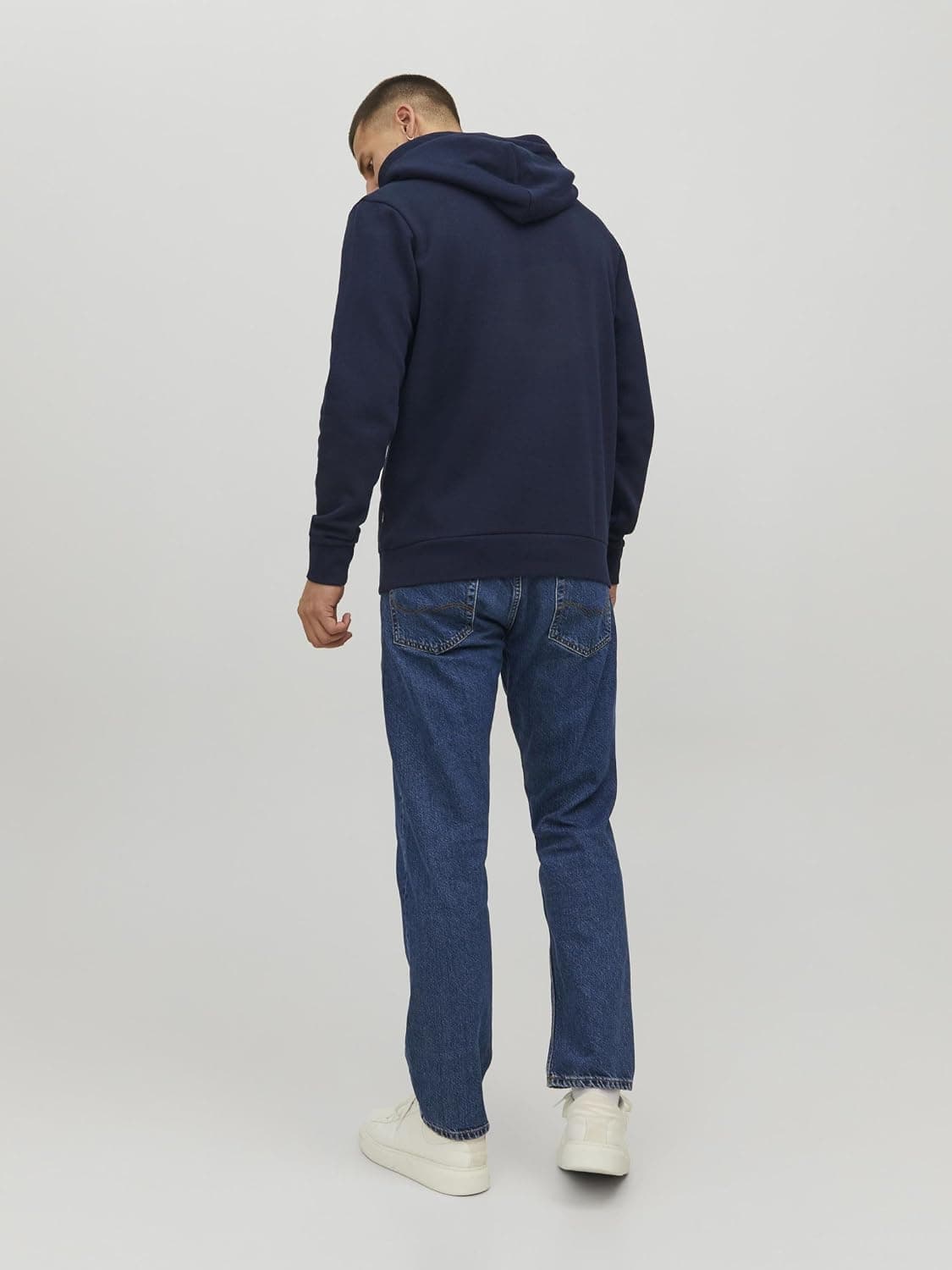 سوئیشرت هودی مردانه JACK & JONES لوگودار JJECORP مدل 12152840 سوئیشرت هودی مردانه JACK & JONES لوگودار JJECORP مدل 12152840