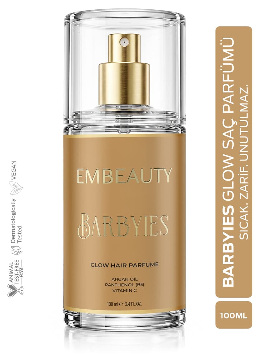 عطر مو Embeauty حاوی روغن آرگان مغذی Barbiyies Glow 100 ml عطر مو Embeauty حاوی روغن آرگان مغذی Barbiyies Glow 100 ml