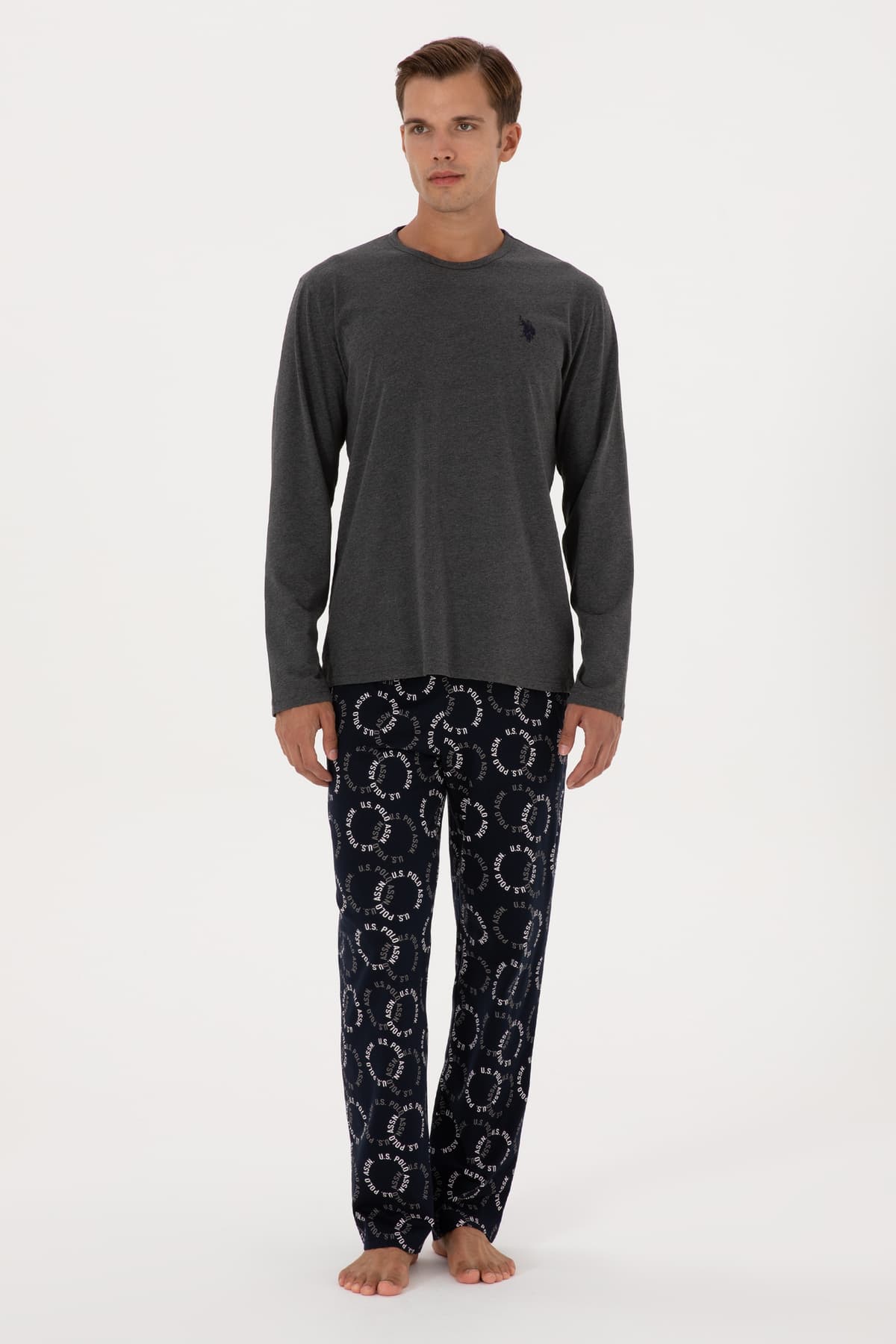 ست پیژامه مردانه U.S. Polo Assn. آنتراسیت ملانژ مدل 50318609-VR081 ست پیژامه مردانه U.S. Polo Assn. آنتراسیت ملانژ مدل 50318609-VR081