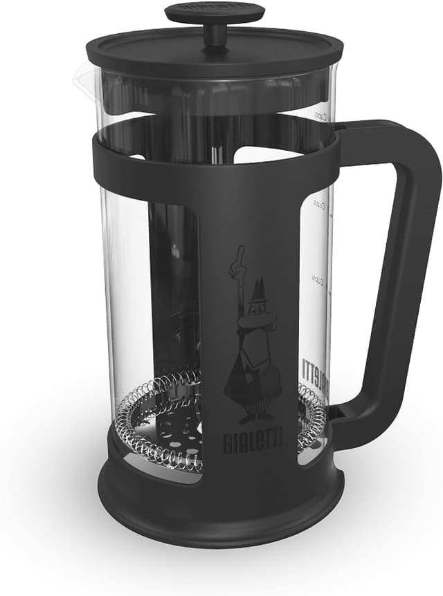 فرنچپرس قهوه Bialetti با ظرفیت حدود 350mL، بدنه پلیپروپیلن مشکی، پارچ شیشهای بوروسیلیکات قابل شستوشو در ماشین ظرفشویی و فیلتر استیل ضدزنگ فرنچپرس قهوه Bialetti با ظرفیت حدود 350mL، بدنه پلیپروپیلن مشکی، پارچ شیشهای بوروسیلیکات قابل شستوشو در ماشین ظرفشویی و فیلتر استیل ضدزنگ