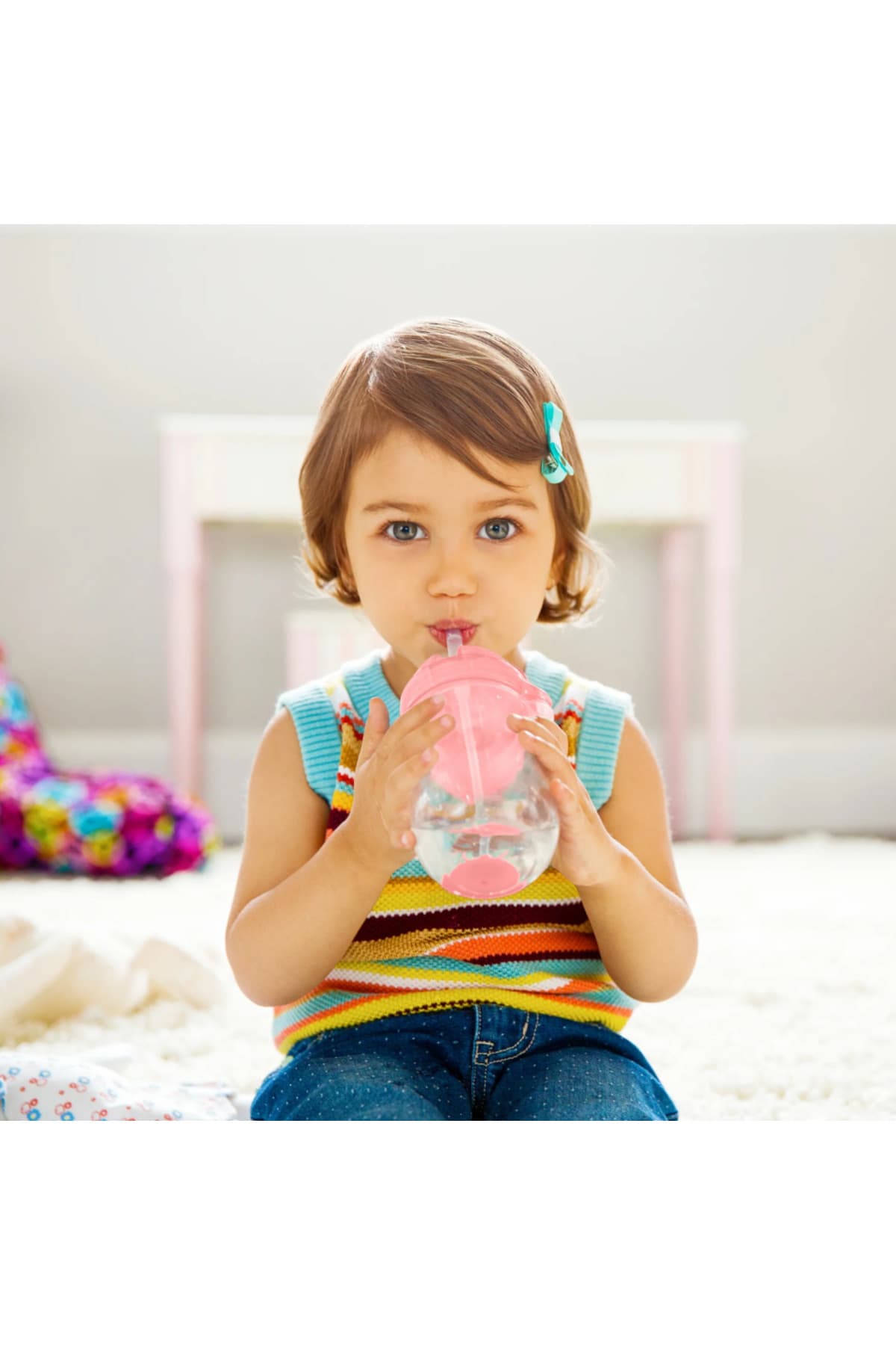 لیوان آموزشی کودک Munchkin با نی سردار و قفل کلیکی، مناسب 6 ماه، 207ml، صورتی، 1 عدد لیوان آموزشی کودک Munchkin با نی سردار و قفل کلیکی، مناسب 6 ماه، 207ml، صورتی، 1 عدد