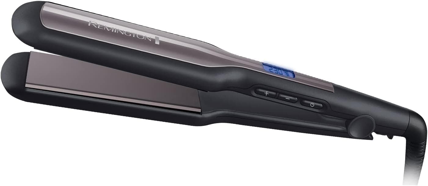 اتو مو Remington Pro Ceramic مدل S5525 صفحه سرامیکی پهن کنترل دمای دیجیتال مشکی اتو مو Remington Pro Ceramic مدل S5525 صفحه سرامیکی پهن کنترل دمای دیجیتال مشکی