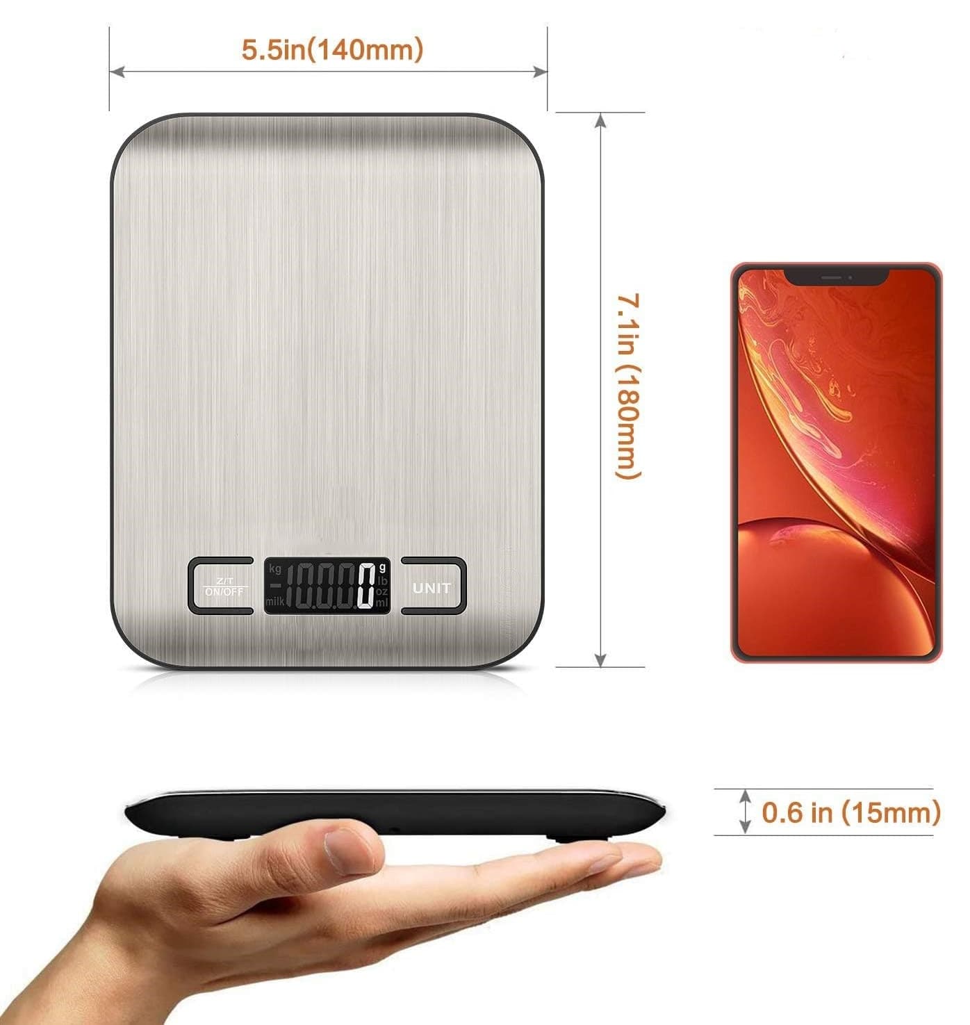 ترازو آشپزخانه دیجیتال Orret Home سطح استیل ضدزنگ ظرفیت 5 کیلوگرم صفحه LCD ترازو آشپزخانه دیجیتال Orret Home سطح استیل ضدزنگ ظرفیت 5 کیلوگرم صفحه LCD