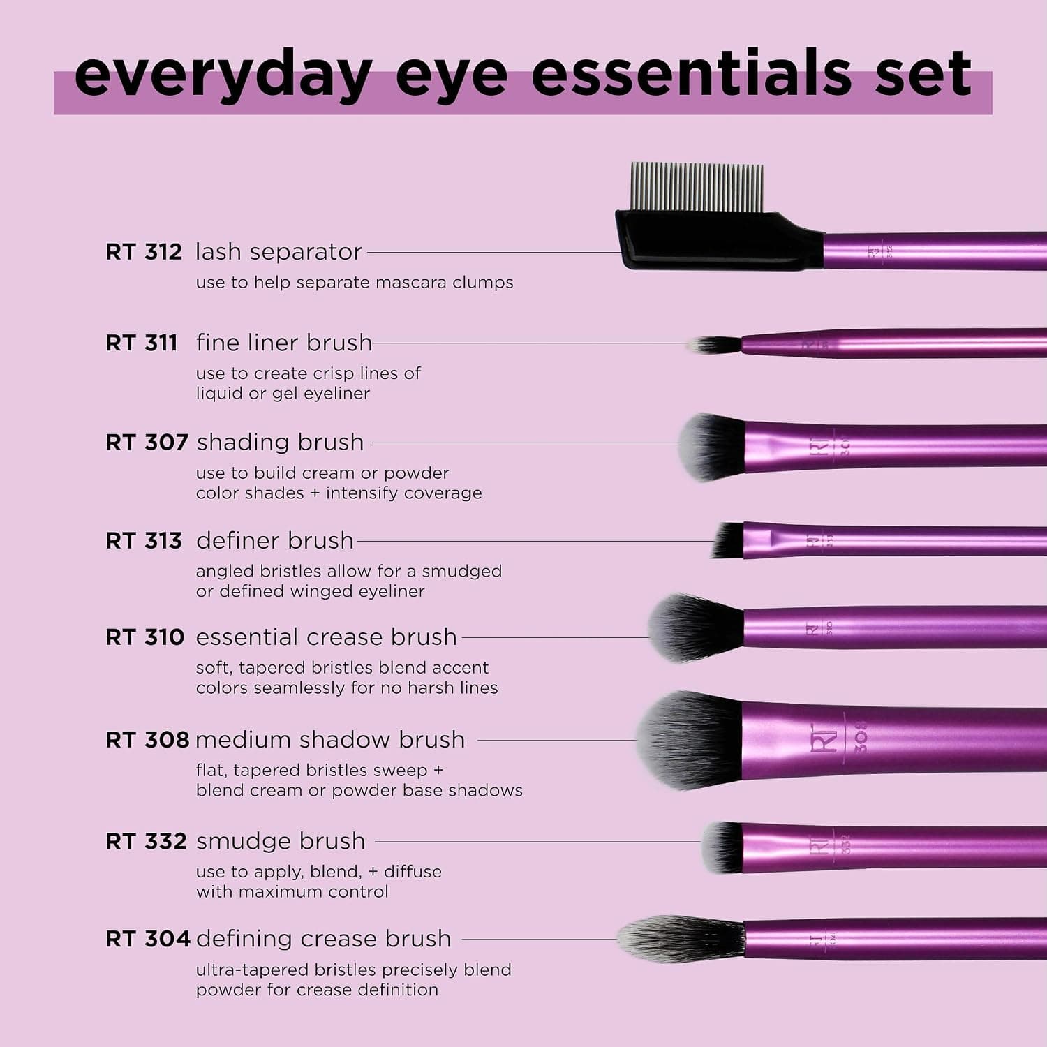 ست لوازم چشم REAL TECHNIQUES Everyday Eye Essentials مدل RT-1991 ست لوازم چشم REAL TECHNIQUES Everyday Eye Essentials مدل RT-1991