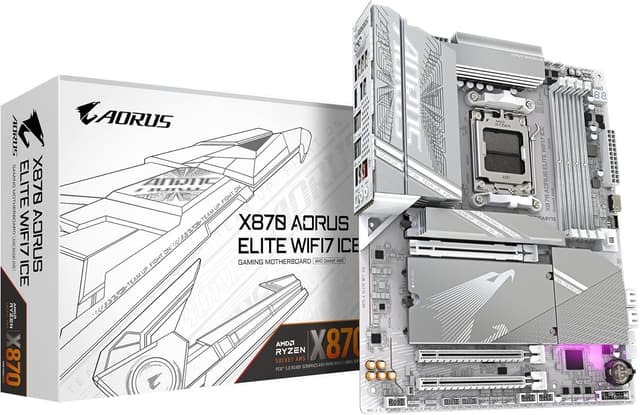 مادربرد GIGABYTE با سوکت AMD AM5 فرم فاکتور ATX مدل X870 AORUS ELITE WIFI7 ICE مادربرد GIGABYTE با سوکت AMD AM5 فرم فاکتور ATX مدل X870 AORUS ELITE WIFI7 ICE