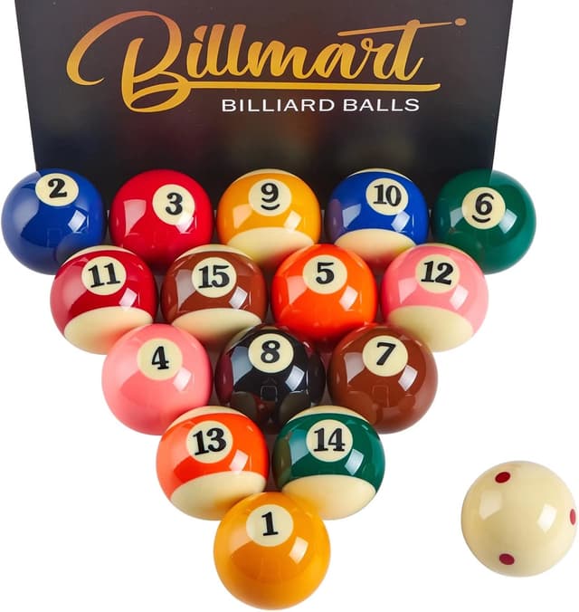 ست ۱۶ عددی توپ بیلیارد Billmart سایز استاندارد 2-1/10.2 cm ست ۱۶ عددی توپ بیلیارد Billmart سایز استاندارد 2-1/10.2 cm