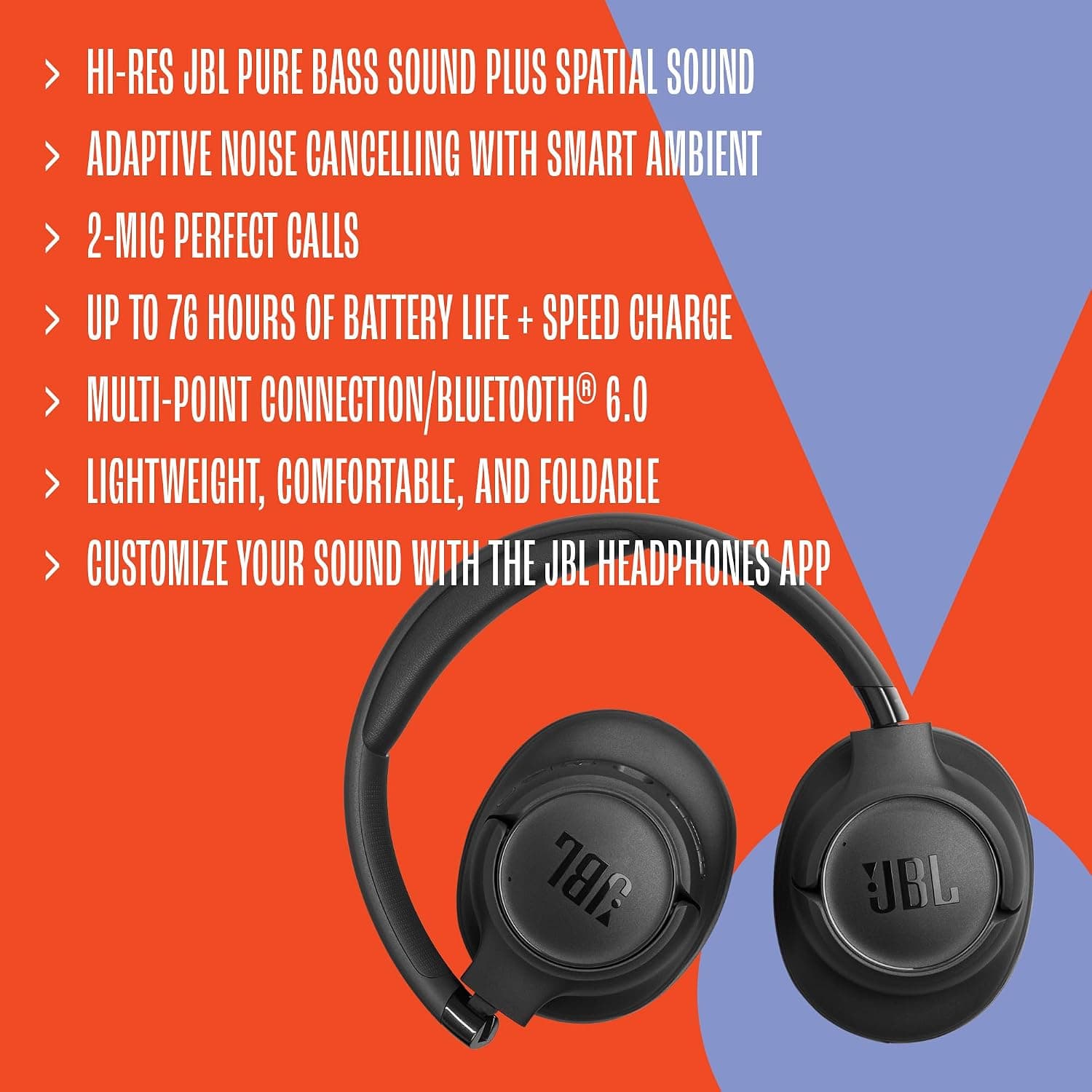 هدفون بیسیم روگوشی JBL Tune 780NC با حذف نویز فعال مدل JBLT780NCBLK مشکی هدفون بیسیم روگوشی JBL Tune 780NC با حذف نویز فعال مدل JBLT780NCBLK مشکی