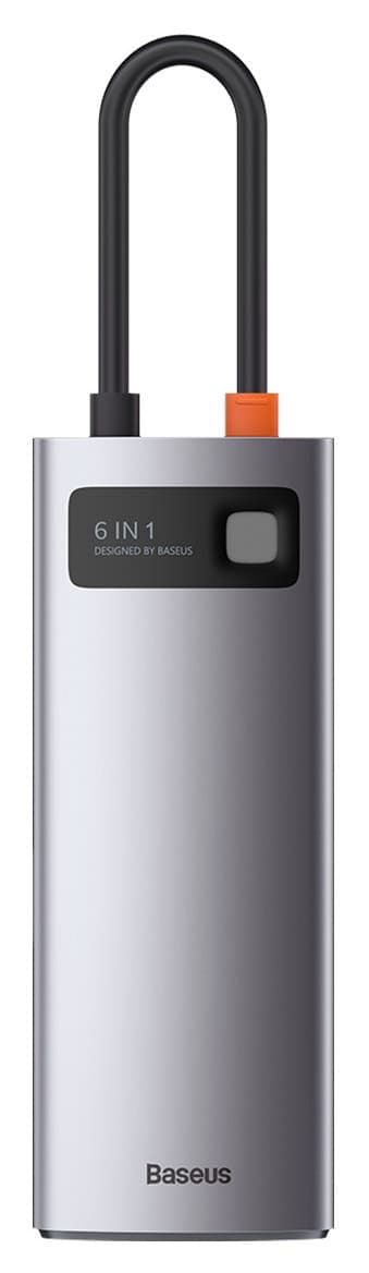 هاب Baseus سری Metal Gleam 6in1 Type-c مدل Cahub-cw0g هاب Baseus سری Metal Gleam 6in1 Type-c مدل Cahub-cw0g