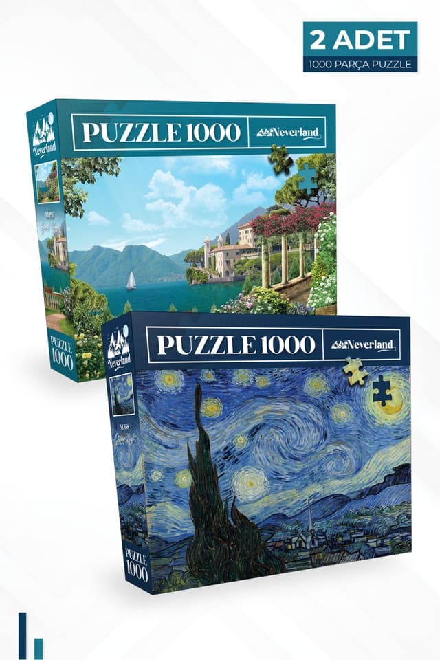 پازل 1000 تکه 2 عددی Neverland با طرح شب پرستاره و خانه ساحلی پازل 1000 تکه 2 عددی Neverland با طرح شب پرستاره و خانه ساحلی