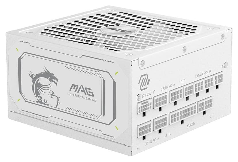 منبع تغذیه MSI MAG A1000GL PCIE5 سفید 1000W 80+ Gold ماژولار 135mm منبع تغذیه MSI MAG A1000GL PCIE5 سفید 1000W 80+ Gold ماژولار 135mm
