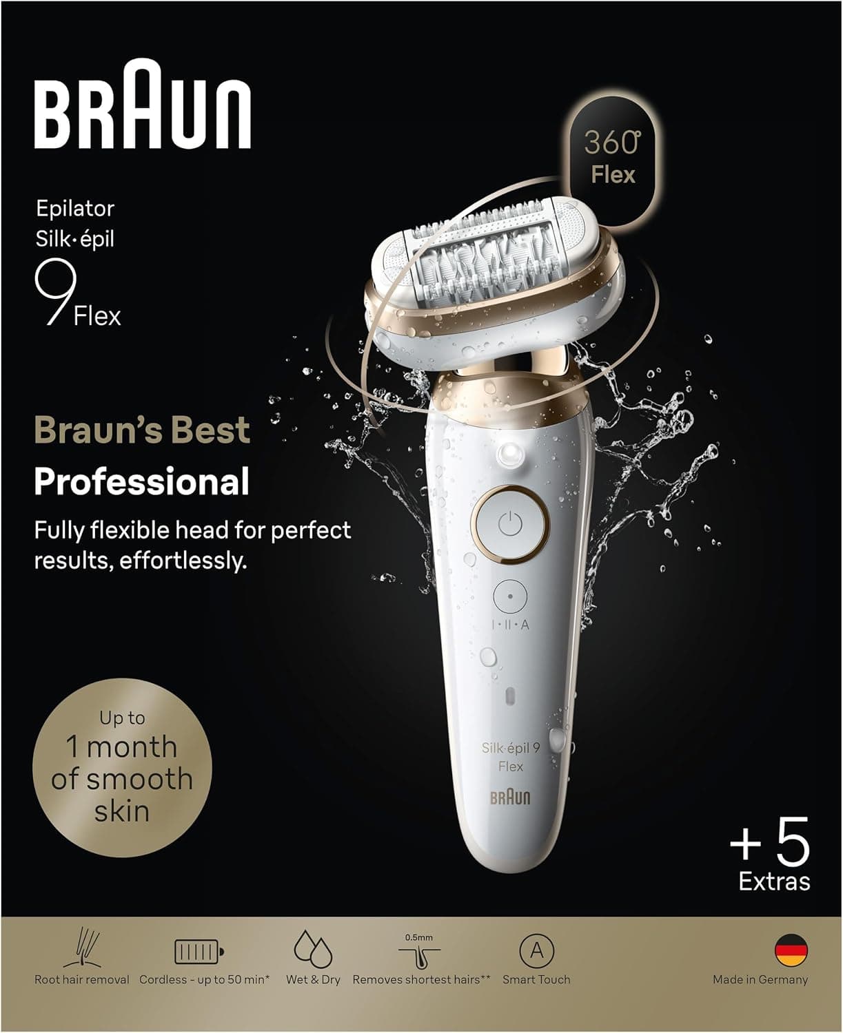 اپیلاتور Braun Silk·épil 9 Flex مناسب استفاده خشک و مرطوب مدل 9-071 3D اپیلاتور Braun Silk·épil 9 Flex مناسب استفاده خشک و مرطوب مدل 9-071 3D