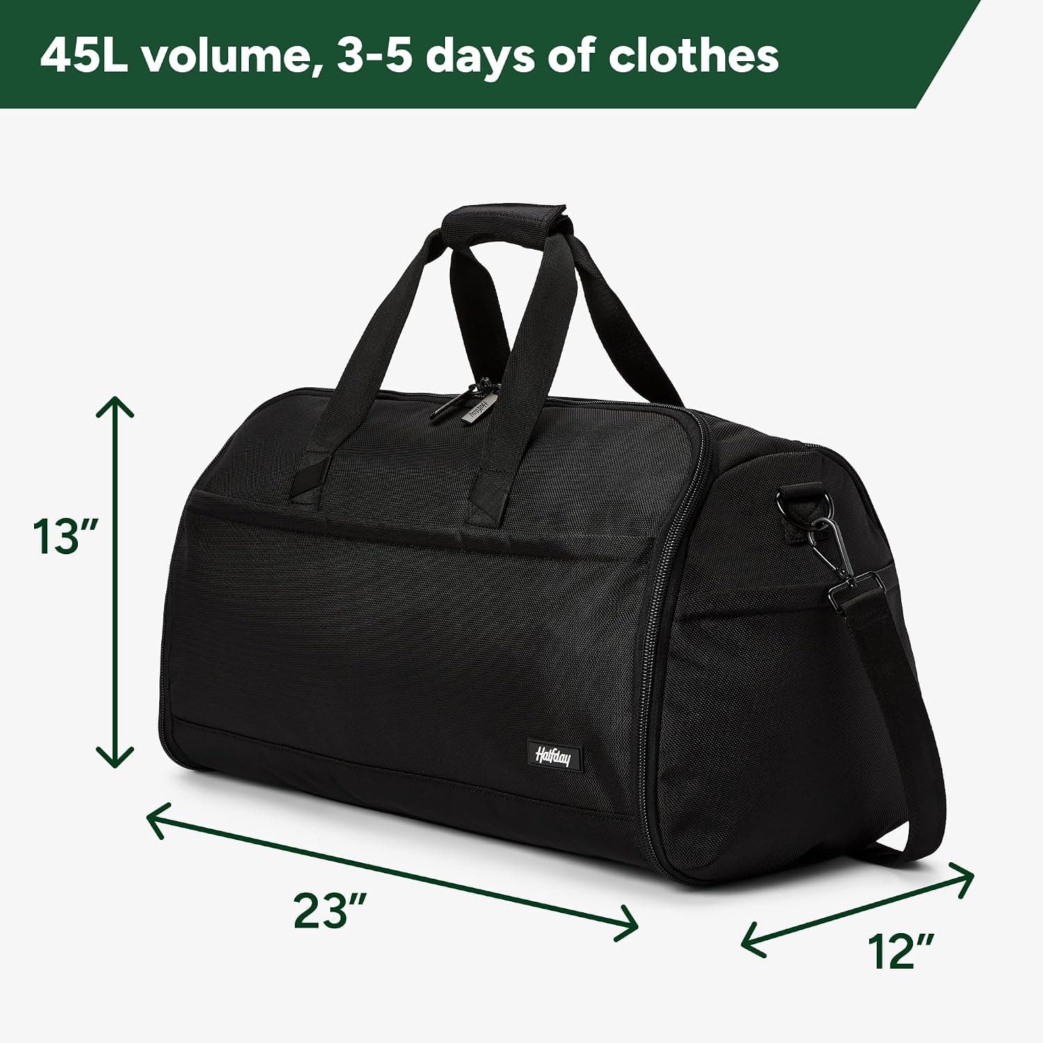 ساک دافل لباس قابل تبدیل Halfday مشکی 45L ساک دافل لباس قابل تبدیل Halfday مشکی 45L