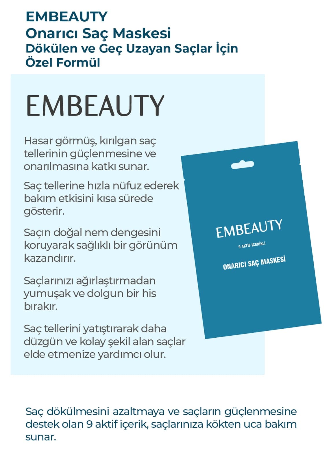 ماسک مو Embeauty با 9 ماده فعال برای موهای آسیبدیده و ریزشی ماسک مو Embeauty با 9 ماده فعال برای موهای آسیبدیده و ریزشی