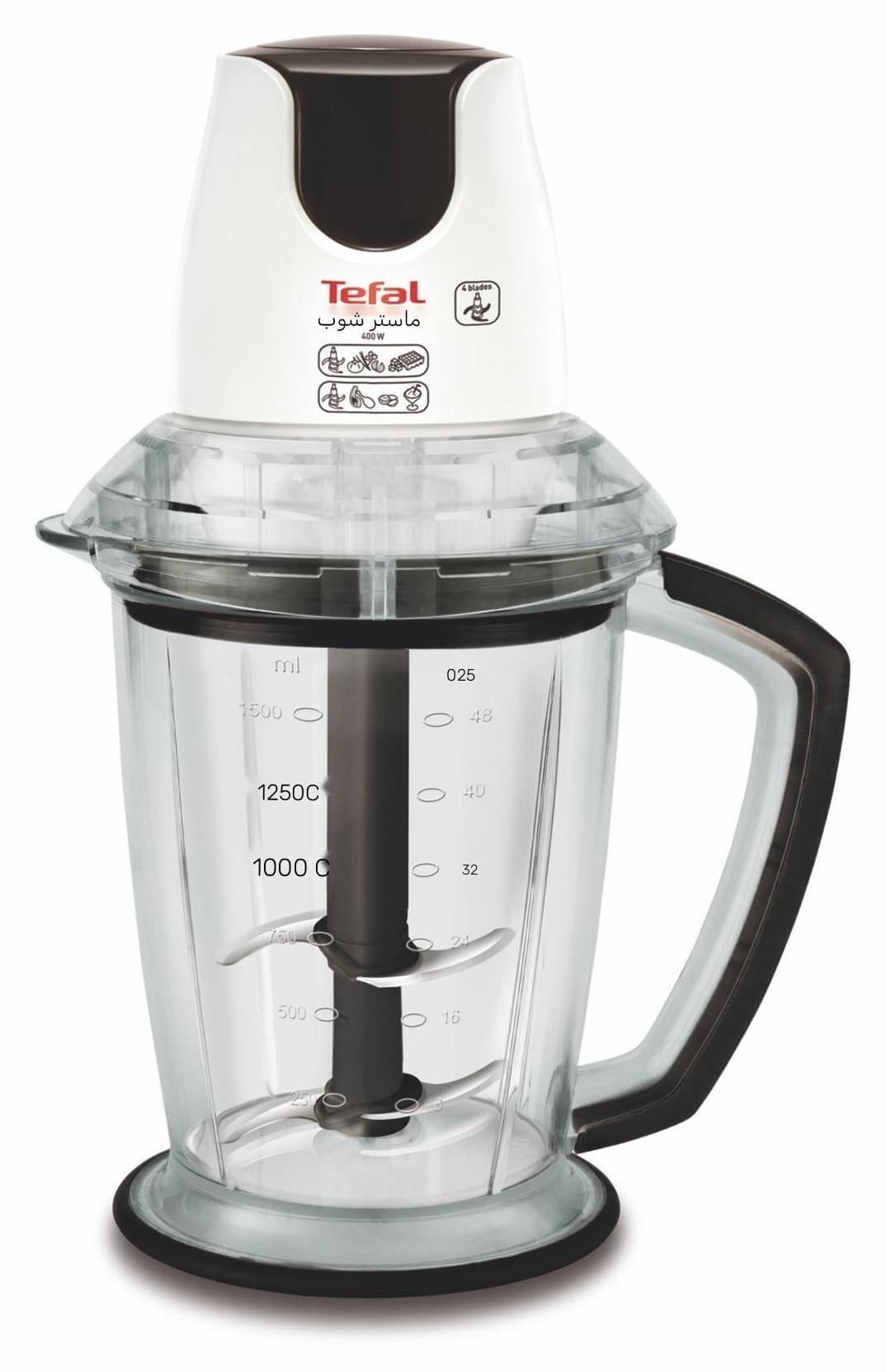 خردکن 4 تیغه TEFAL MasterChop Powelix Maxi با توان 500 Watt سفید مدل 1500637071 خردکن 4 تیغه TEFAL MasterChop Powelix Maxi با توان 500 Watt سفید مدل 1500637071