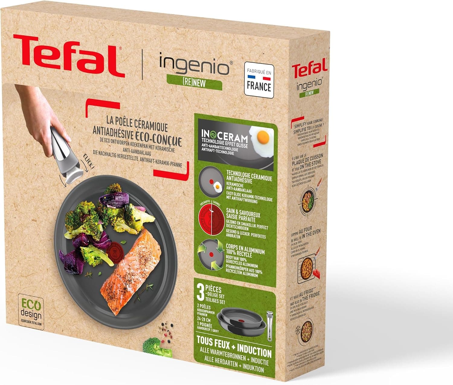 ست تابه ۳ تکه Tefal Ingenio Ceramic Renew با کف القایی ست تابه ۳ تکه Tefal Ingenio Ceramic Renew با کف القایی