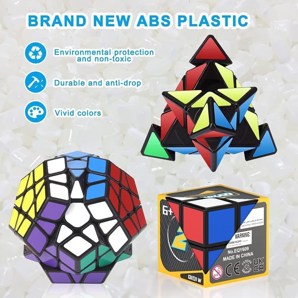 مجموعه مکعبهای سرعتی Generic برای کودکان و بزرگسالان شامل 2x2x2، 3x3x3، 4x4x4، Megaminx و Pyramid Cube مشکی 5 عددی مجموعه مکعبهای سرعتی Generic برای کودکان و بزرگسالان شامل 2x2x2، 3x3x3، 4x4x4، Megaminx و Pyramid Cube مشکی 5 عددی