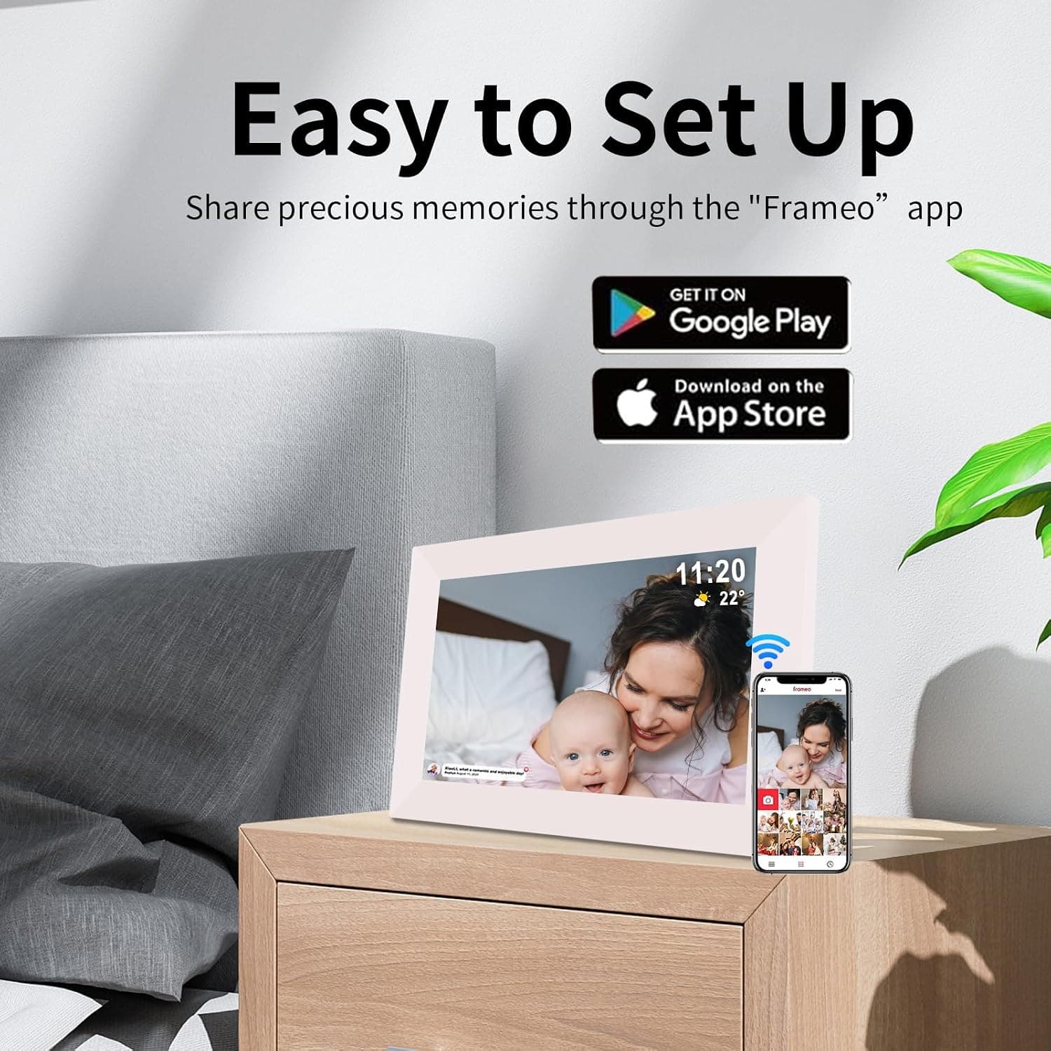 قاب عکس دیجیتال ybest سفید Frameo با صفحهنمایش لمسی IPS 10.1" و 32GB قاب عکس دیجیتال ybest سفید Frameo با صفحهنمایش لمسی IPS 10.1" و 32GB