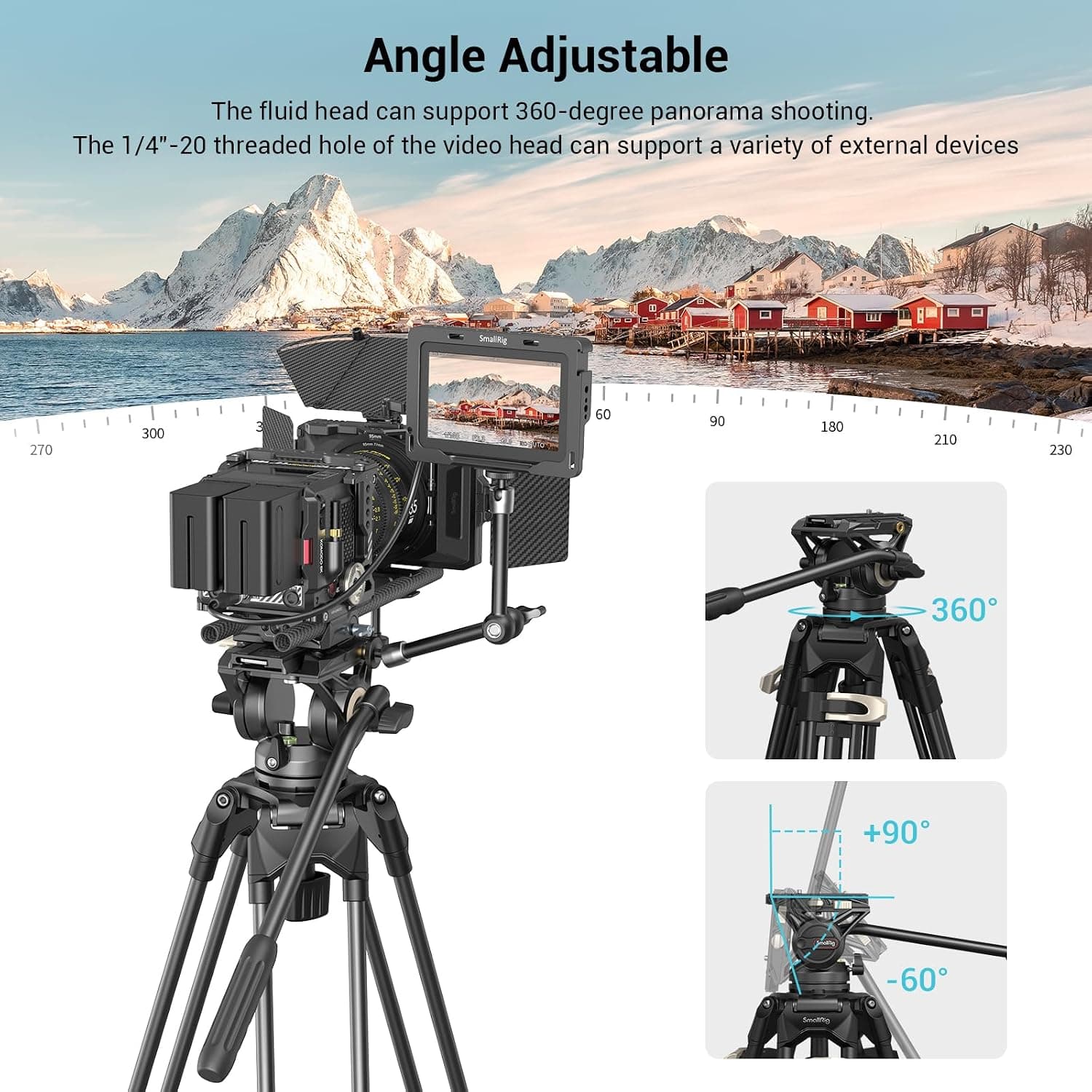 سهپایه ویدیویی SmallRig مدل AD-01 سر فلوئید ۳۶۰ درجه 73 اینچی سهپایه ویدیویی SmallRig مدل AD-01 سر فلوئید ۳۶۰ درجه 73 اینچی