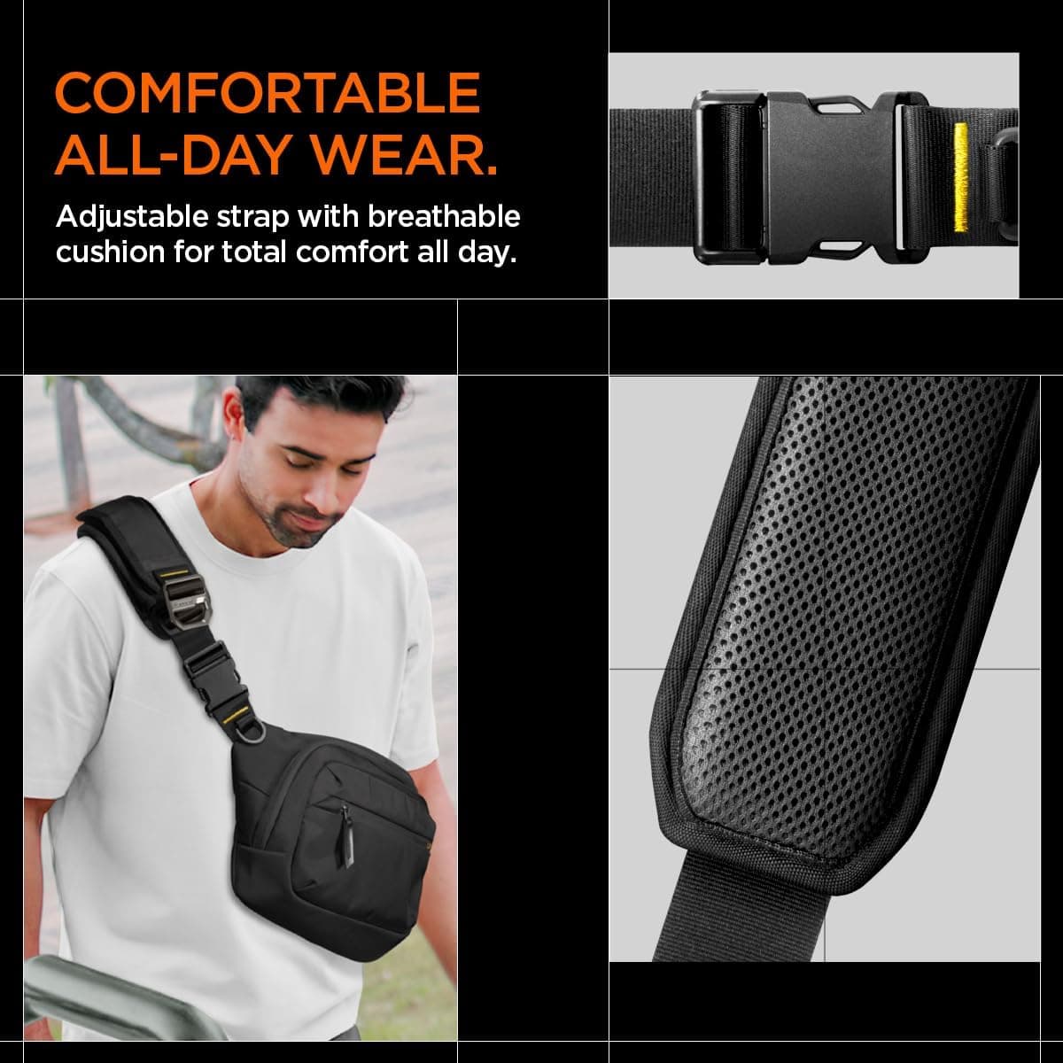 کیف کراسبادی Spigen Life Klasden مدل KD410 ضدآب Cordura مشکی کیف کراسبادی Spigen Life Klasden مدل KD410 ضدآب Cordura مشکی