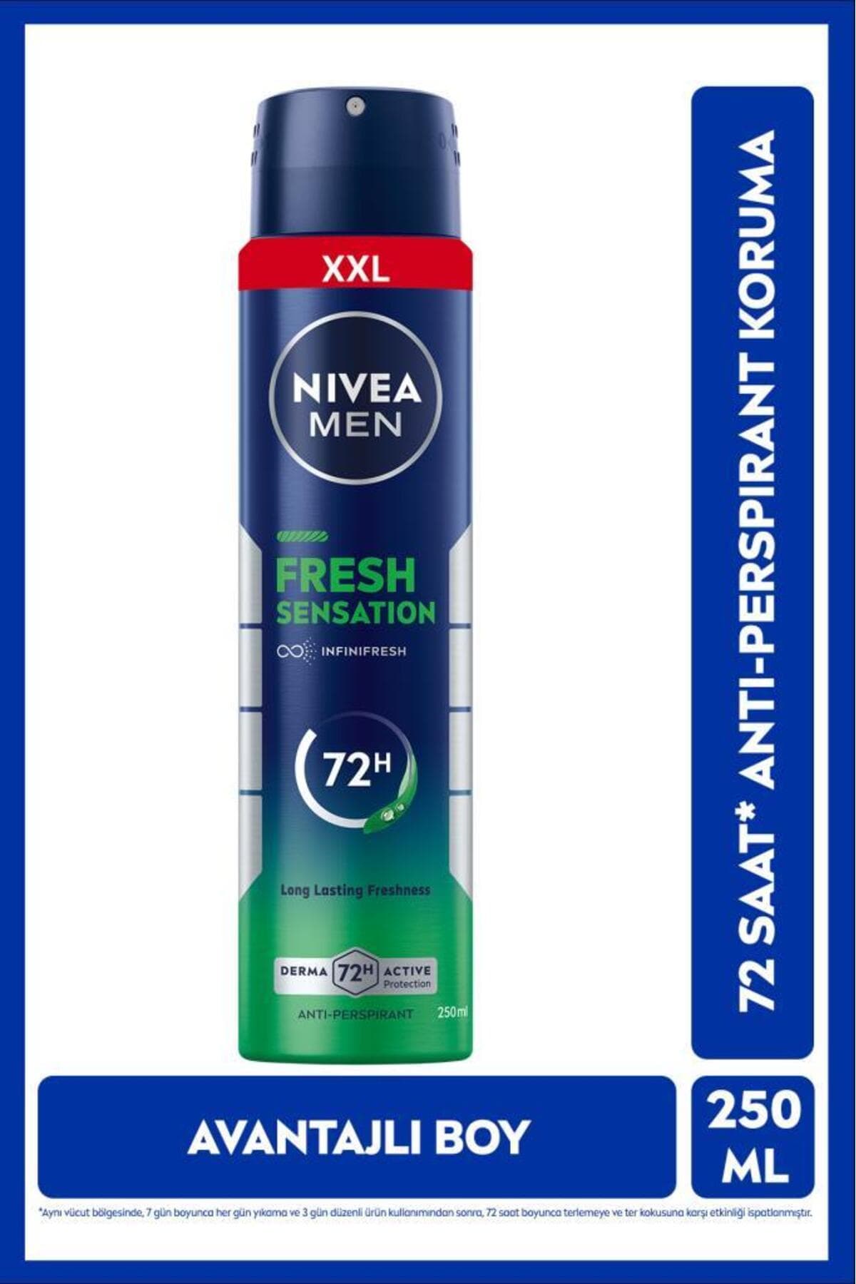 دئودورانت اسپری پسرانه NIVEA MEN Fresh Sensation 250ml ضد تعریق 72 ساعته دئودورانت اسپری پسرانه NIVEA MEN Fresh Sensation 250ml ضد تعریق 72 ساعته