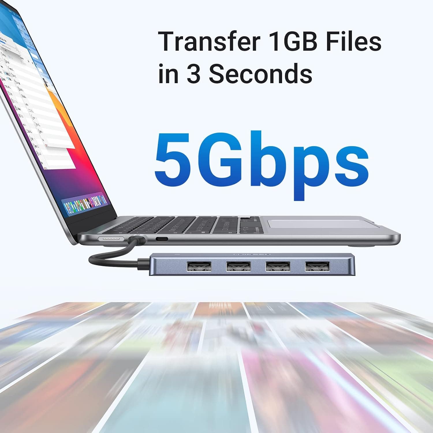 هاب USB C UGREEN با 4×USB 3.0 و پورتهای شارژ 5V/2.4A 15cm هاب USB C UGREEN با 4×USB 3.0 و پورتهای شارژ 5V/2.4A 15cm