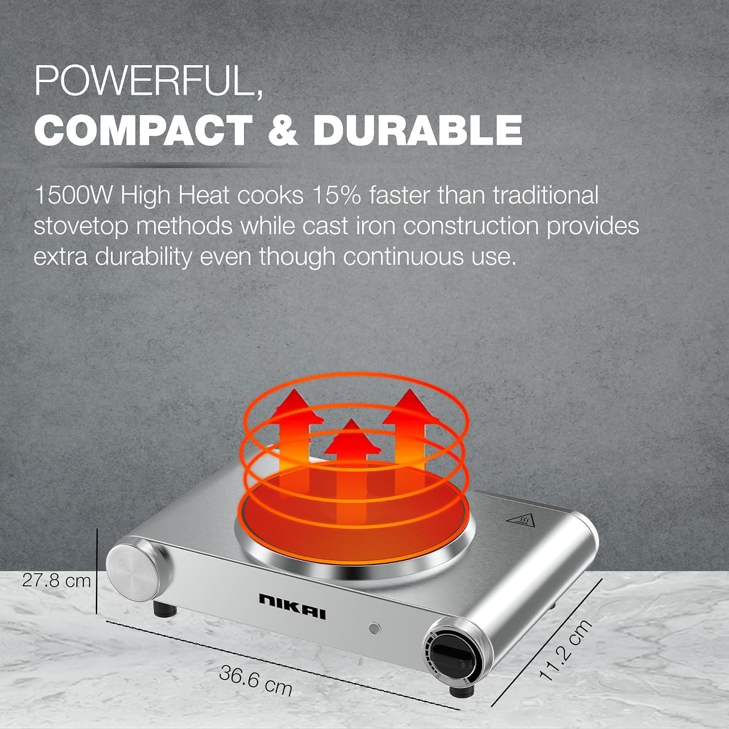 اجاق برقی Nikai تکشعله 1500W با ترموستات مدل NKTOE4N2 اجاق برقی Nikai تکشعله 1500W با ترموستات مدل NKTOE4N2