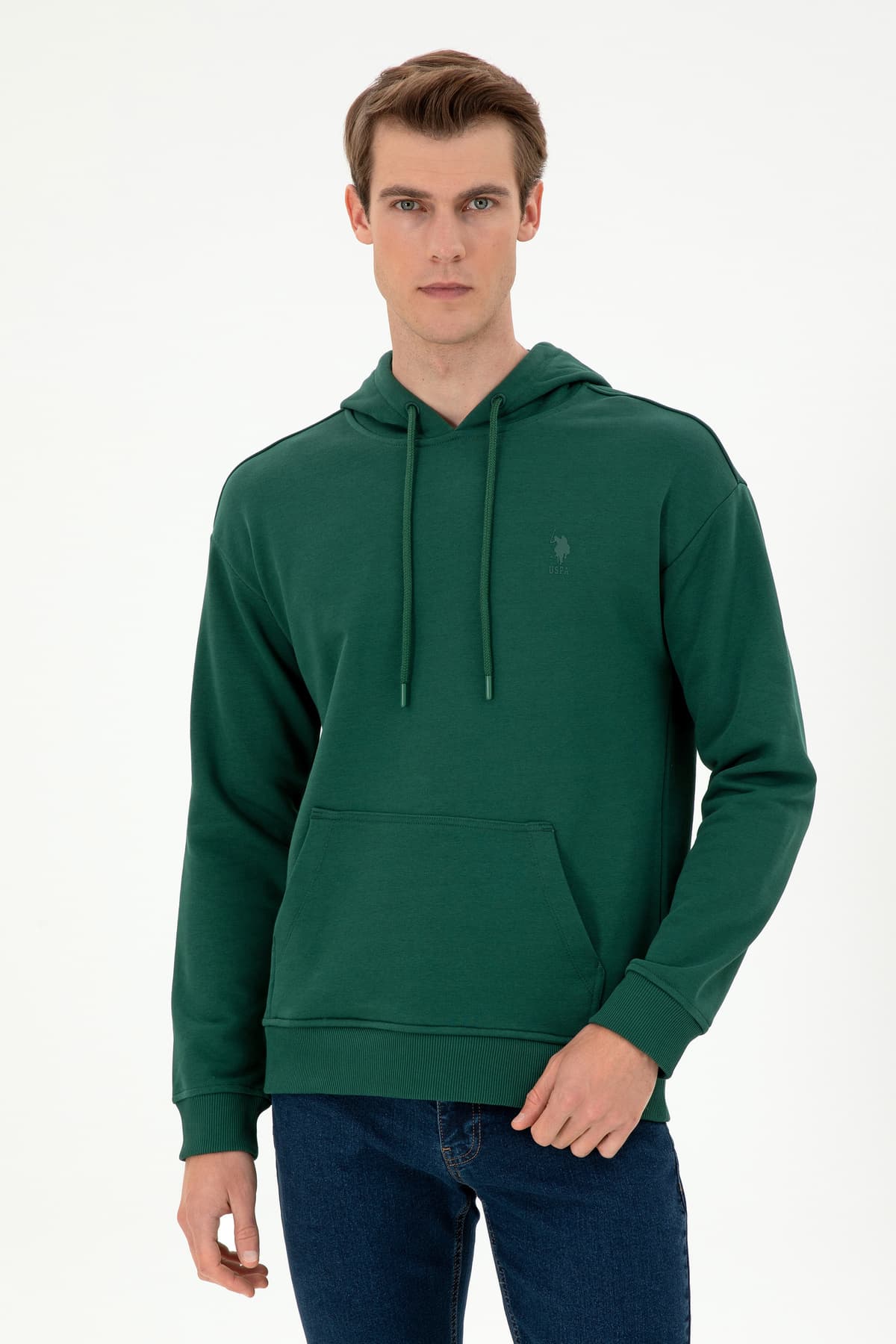 سوئشرت مردانه U.S. Polo Assn. سبز تیره ساده مدل 50298271-VR079 سوئشرت مردانه U.S. Polo Assn. سبز تیره ساده مدل 50298271-VR079