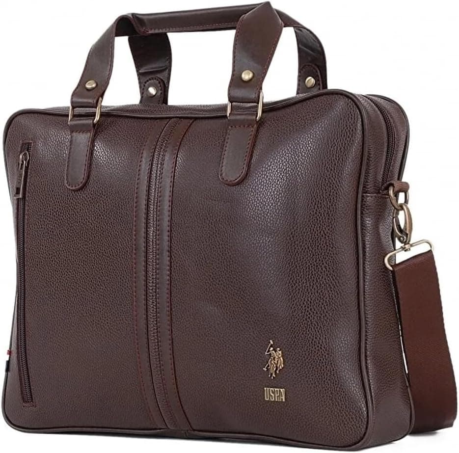 کیف لپتاپ و اسناد U.S. POLO ASSN با بند شانهای قهوهای مدل 6753-6752 کیف لپتاپ و اسناد U.S. POLO ASSN با بند شانهای قهوهای مدل 6753-6752