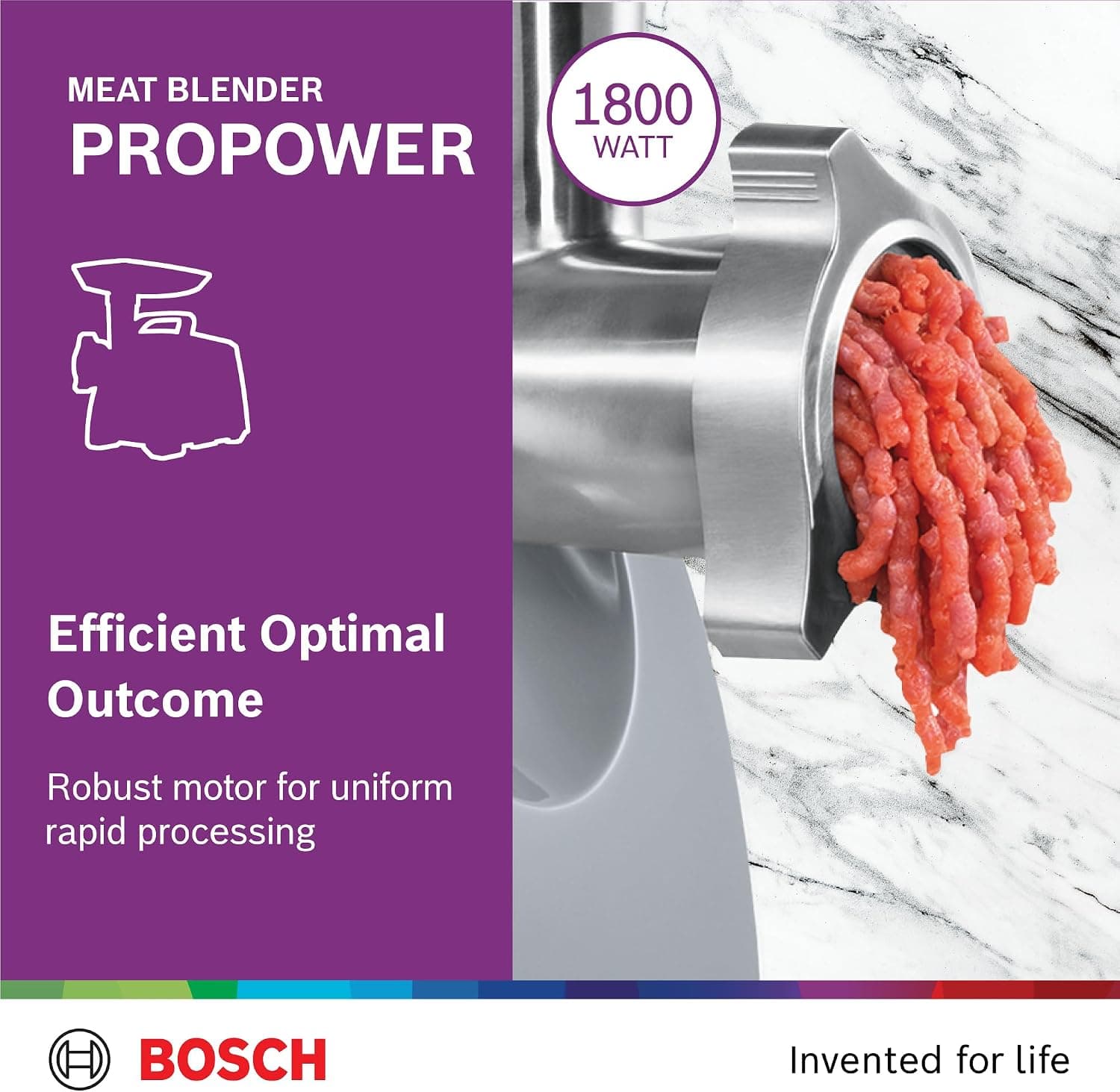 چرخ گوشت Bosch ProPower سفید 1800W مدل MFW66020GB چرخ گوشت Bosch ProPower سفید 1800W مدل MFW66020GB