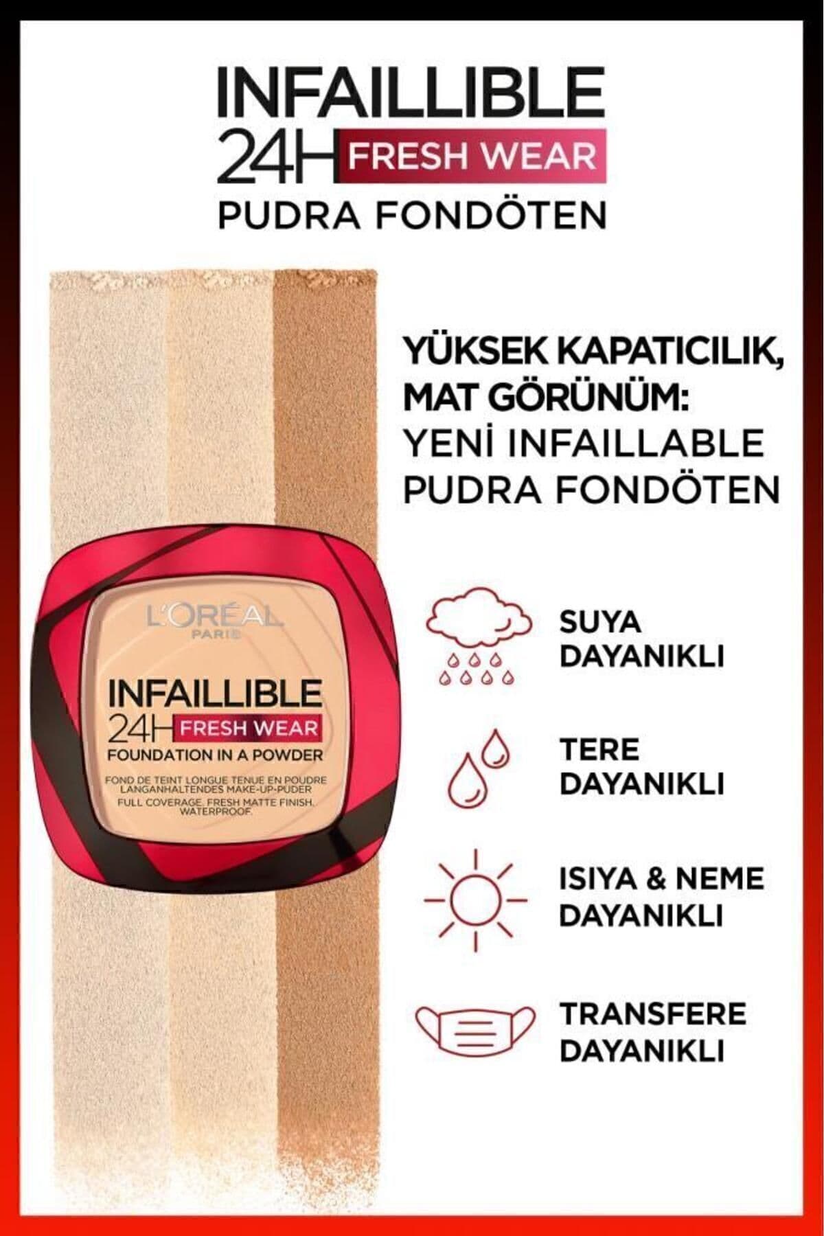 فوندوتن پودری L'Oreal Paris Infaillible 24h Fresh Wear 120 وانیلی فوندوتن پودری L'Oreal Paris Infaillible 24h Fresh Wear 120 وانیلی