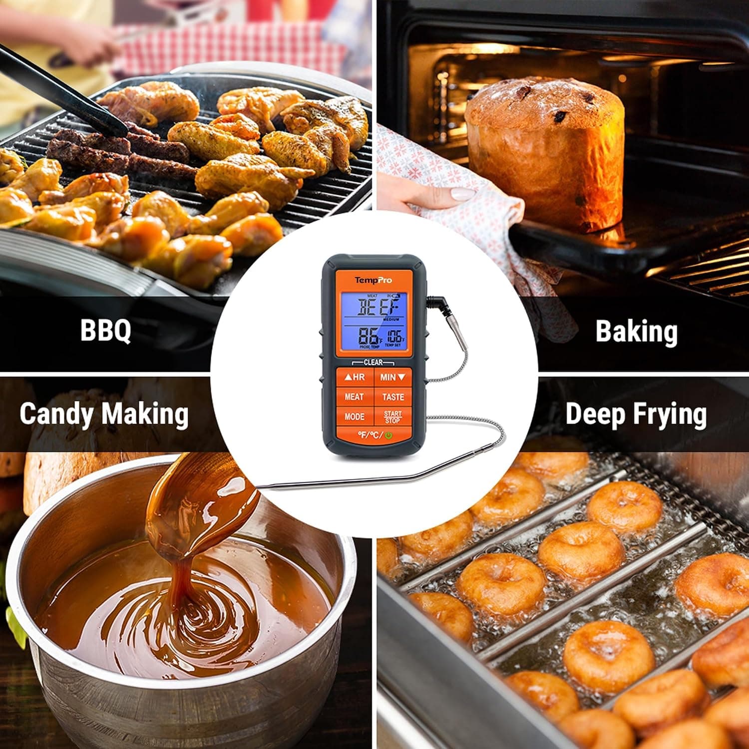 ترمومتر دیجیتال غذا ThermoPro با پروب استیل و صفحه رنگی مدل TP06B ترمومتر دیجیتال غذا ThermoPro با پروب استیل و صفحه رنگی مدل TP06B