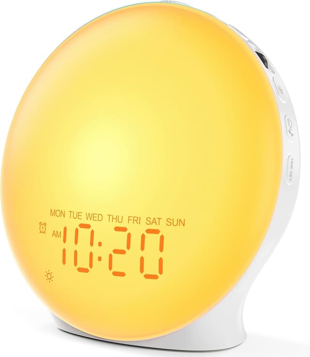 ساعت زنگدار JALL با 25 صدای طبیعت و نویز سفید، چراغ بیدارباش، اسپیکر Bluetooth، تایمر خواب 8 ساعته و 17 نور رنگی قابل تنظیم، بژ ساعت زنگدار JALL با 25 صدای طبیعت و نویز سفید، چراغ بیدارباش، اسپیکر Bluetooth، تایمر خواب 8 ساعته و 17 نور رنگی قابل تنظیم، بژ
