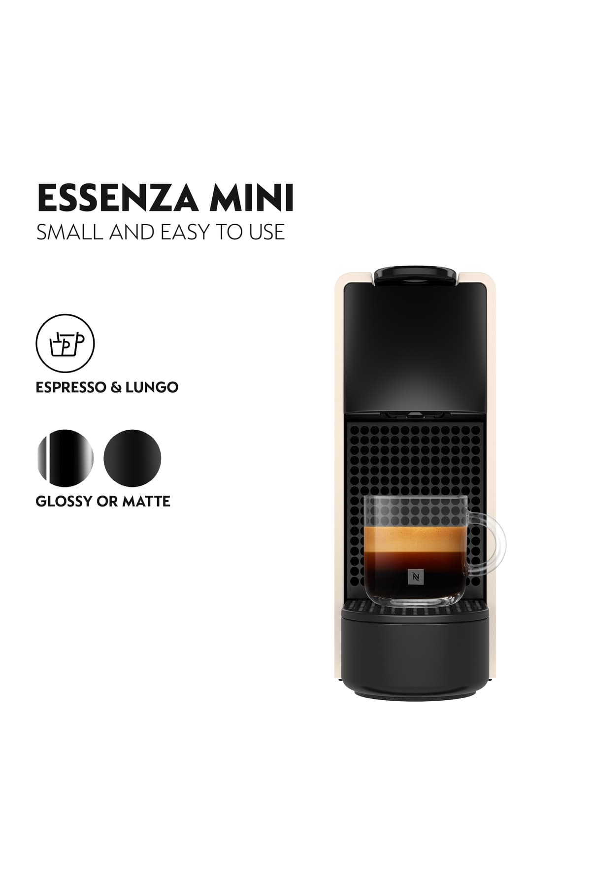 دستگاه قهوهساز Nespresso کرم مات مدل Essenza Mini C30 دستگاه قهوهساز Nespresso کرم مات مدل Essenza Mini C30
