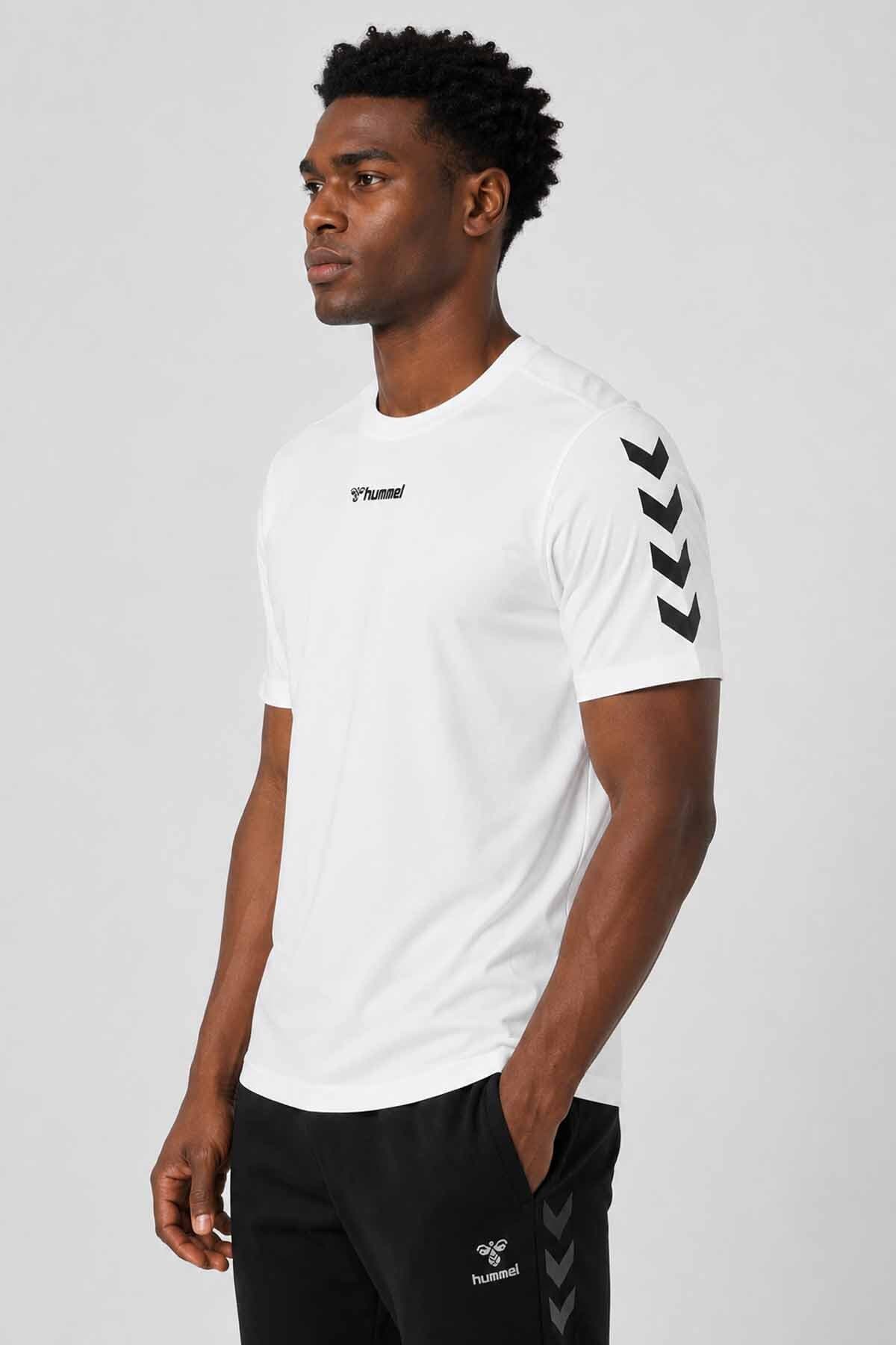 تیشرت ورزشی مردانه hummel سیاهوسفید پارچه تنفسپذیر کشسان تمرین روزانه تیشرت ورزشی مردانه hummel سیاهوسفید پارچه تنفسپذیر کشسان تمرین روزانه