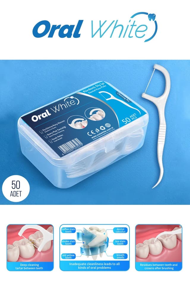 نخ دندان Oral White Cleaning Pro ساده نخ دندان Oral White Cleaning Pro ساده