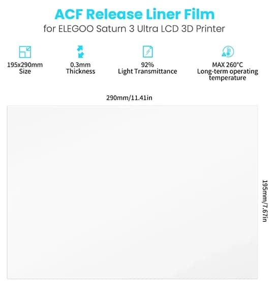 فیلم ACF ELEGOO ۵ عددی مدل Saturn 3 Ultra فیلم ACF ELEGOO ۵ عددی مدل Saturn 3 Ultra