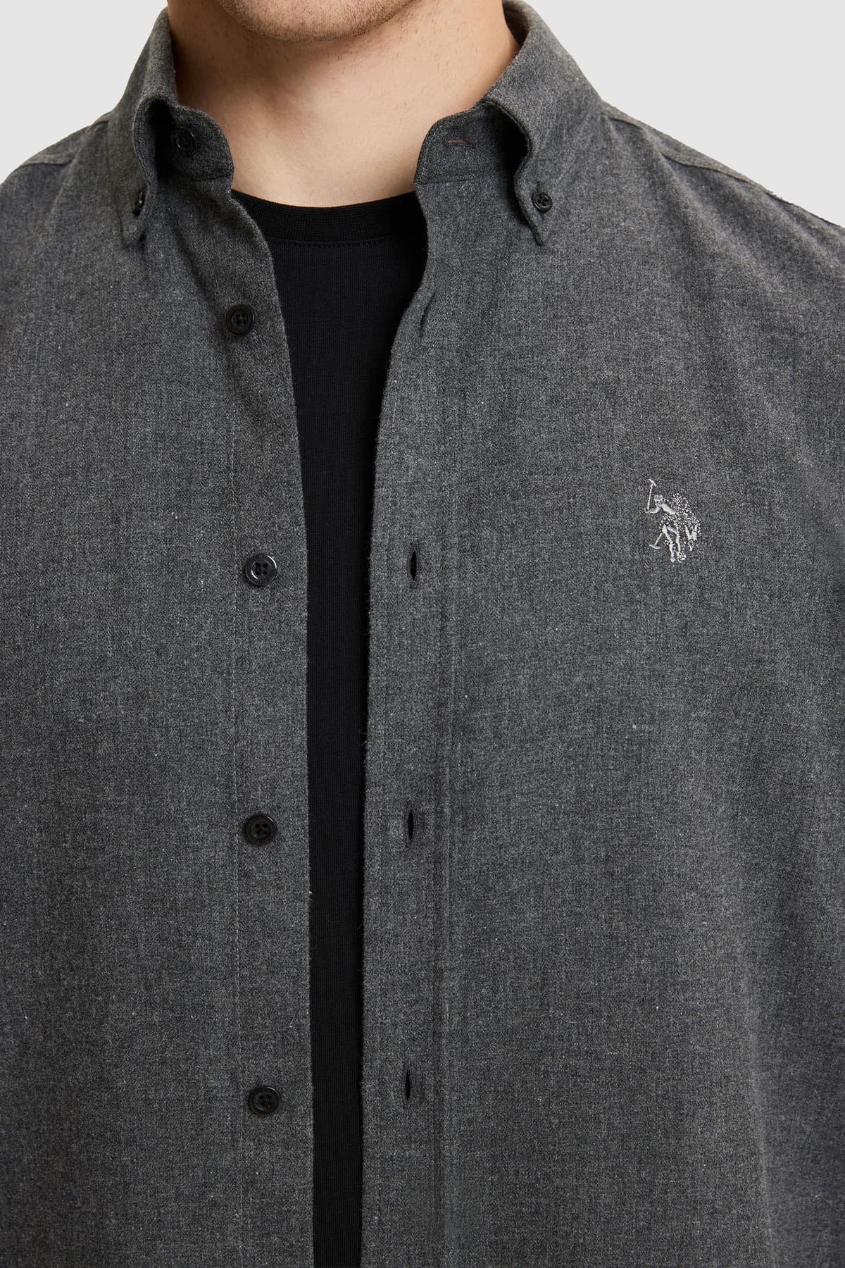 پیراهن مردانه U.S. Polo Assn. مشکی اسلیم فیت آستین بلند بیسیک مدل 50332397-VR046 پیراهن مردانه U.S. Polo Assn. مشکی اسلیم فیت آستین بلند بیسیک مدل 50332397-VR046