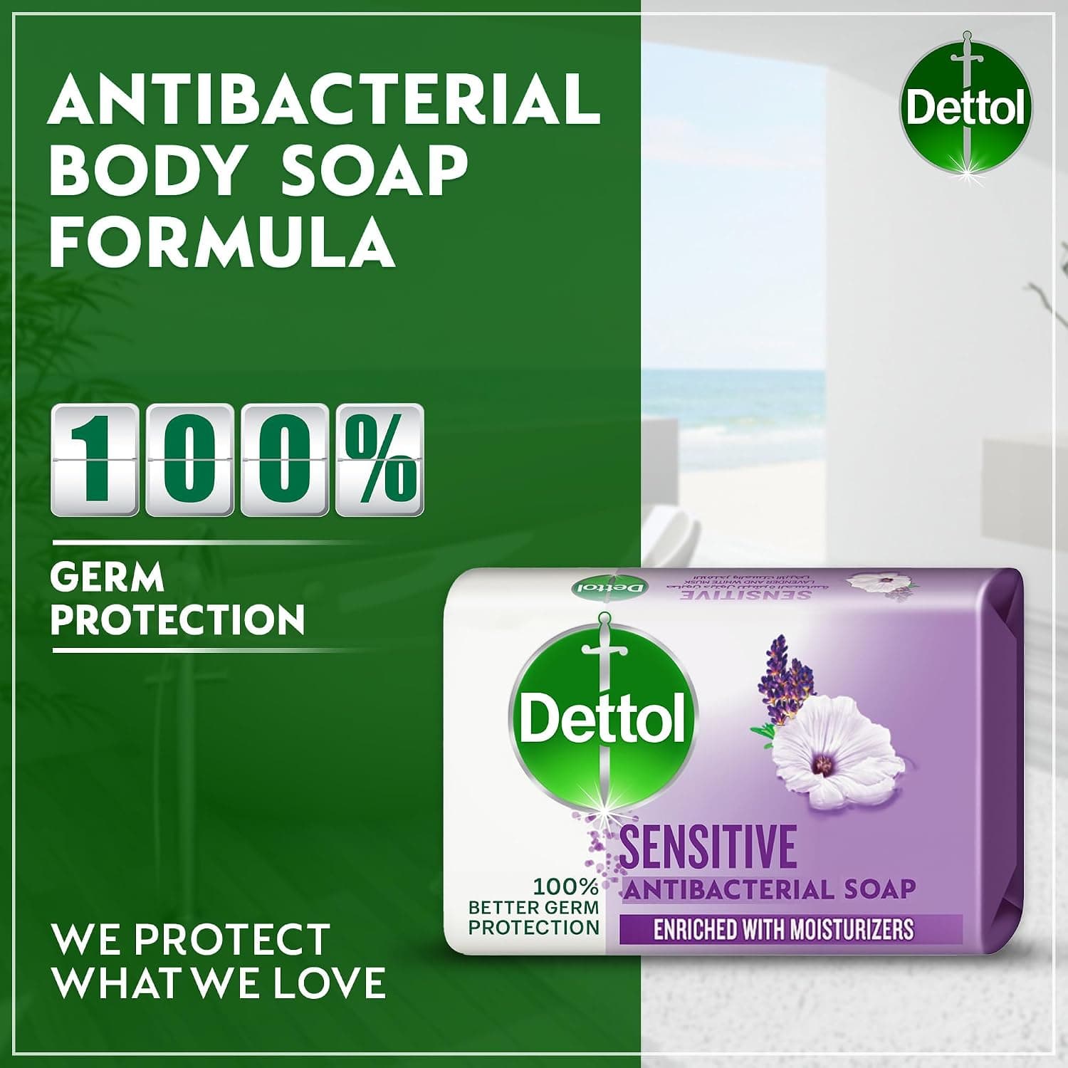 صابون حمام Dettol با رایحه اسطوخودوس و مشک سفید، مناسب پوست حساس، 120g × 4 صابون حمام Dettol با رایحه اسطوخودوس و مشک سفید، مناسب پوست حساس، 120g × 4