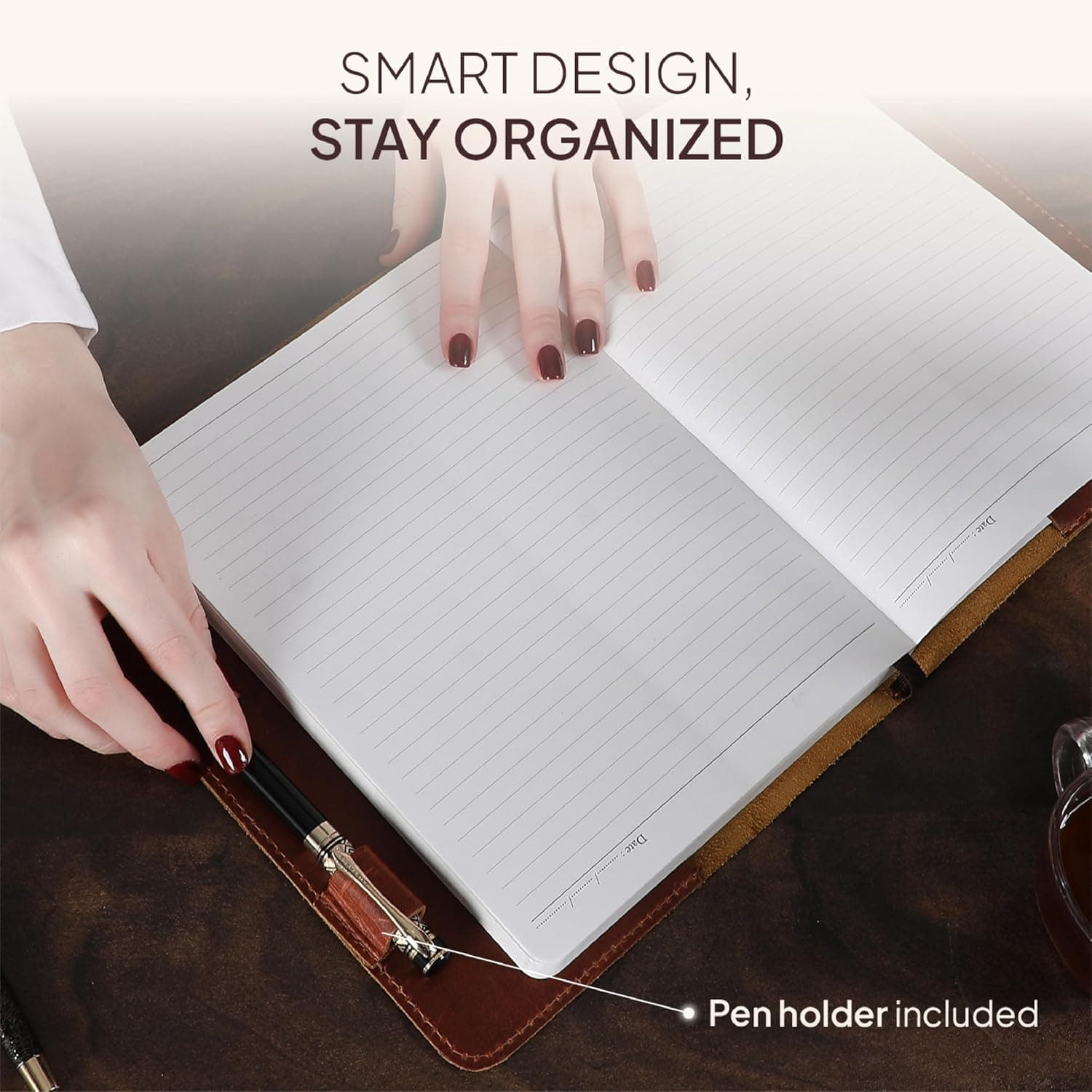 جلد دفتر یادداشت چرمی A5 برای Moleskine بزرگ The Antiq قابلتعویض دستساز رنگ قهوهای روشن جلد دفتر یادداشت چرمی A5 برای Moleskine بزرگ The Antiq قابلتعویض دستساز رنگ قهوهای روشن