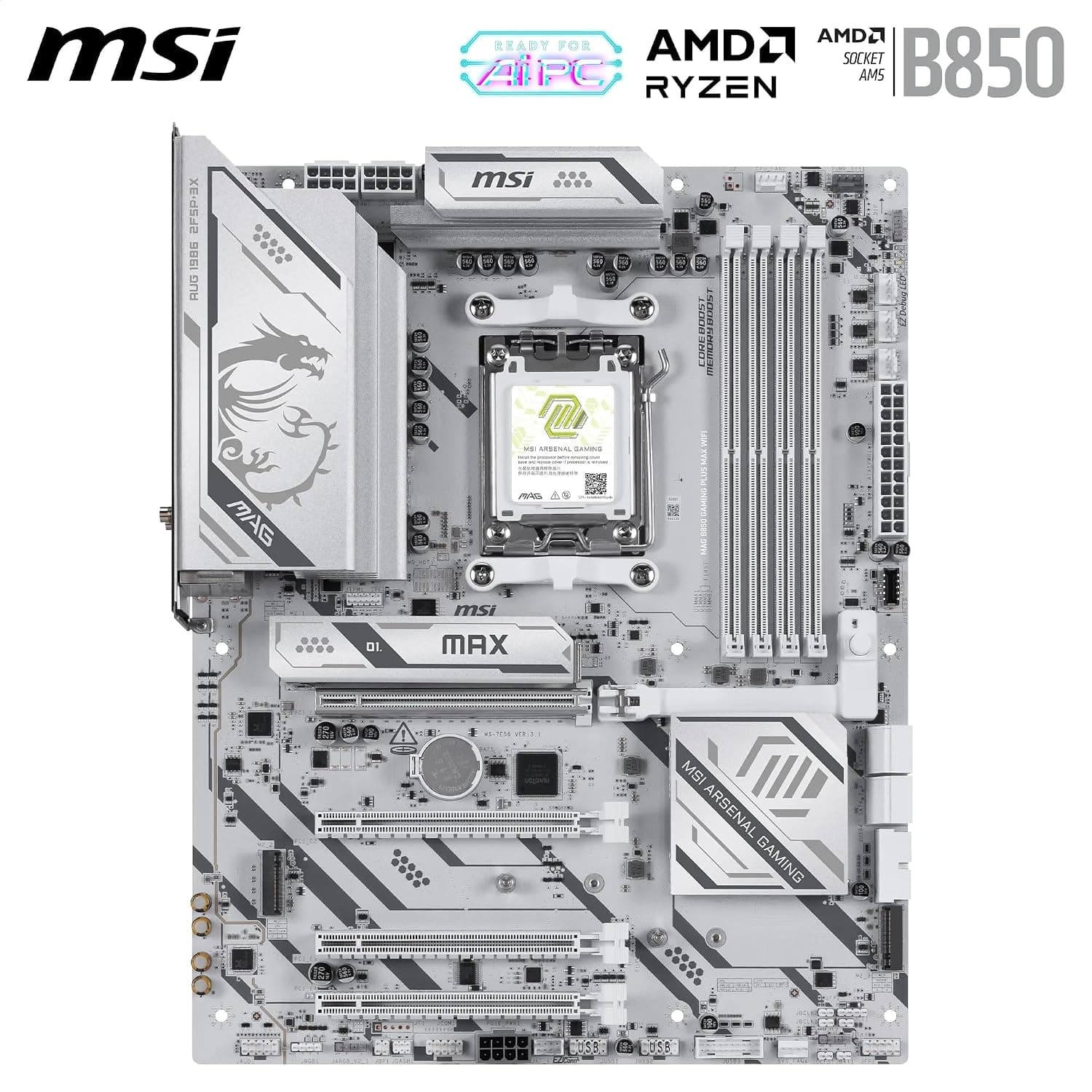 مادربرد MSI مدل MAG B850 GAMING PLUS MAX WIFI AM5 DDR5 مادربرد MSI مدل MAG B850 GAMING PLUS MAX WIFI AM5 DDR5